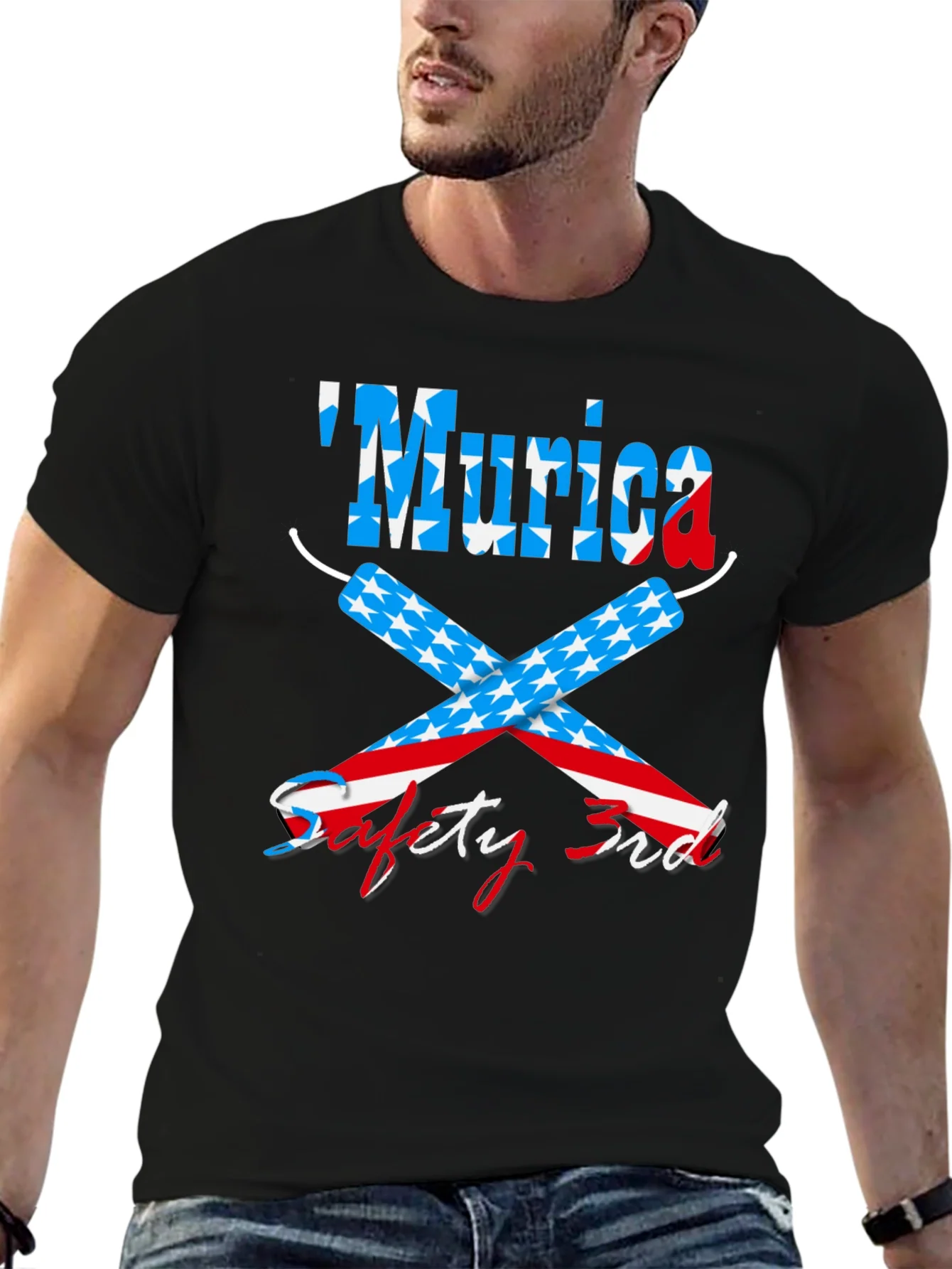 Rebbecca Funny Patriotic Murica Safety 3rd Graphic T-Shirt