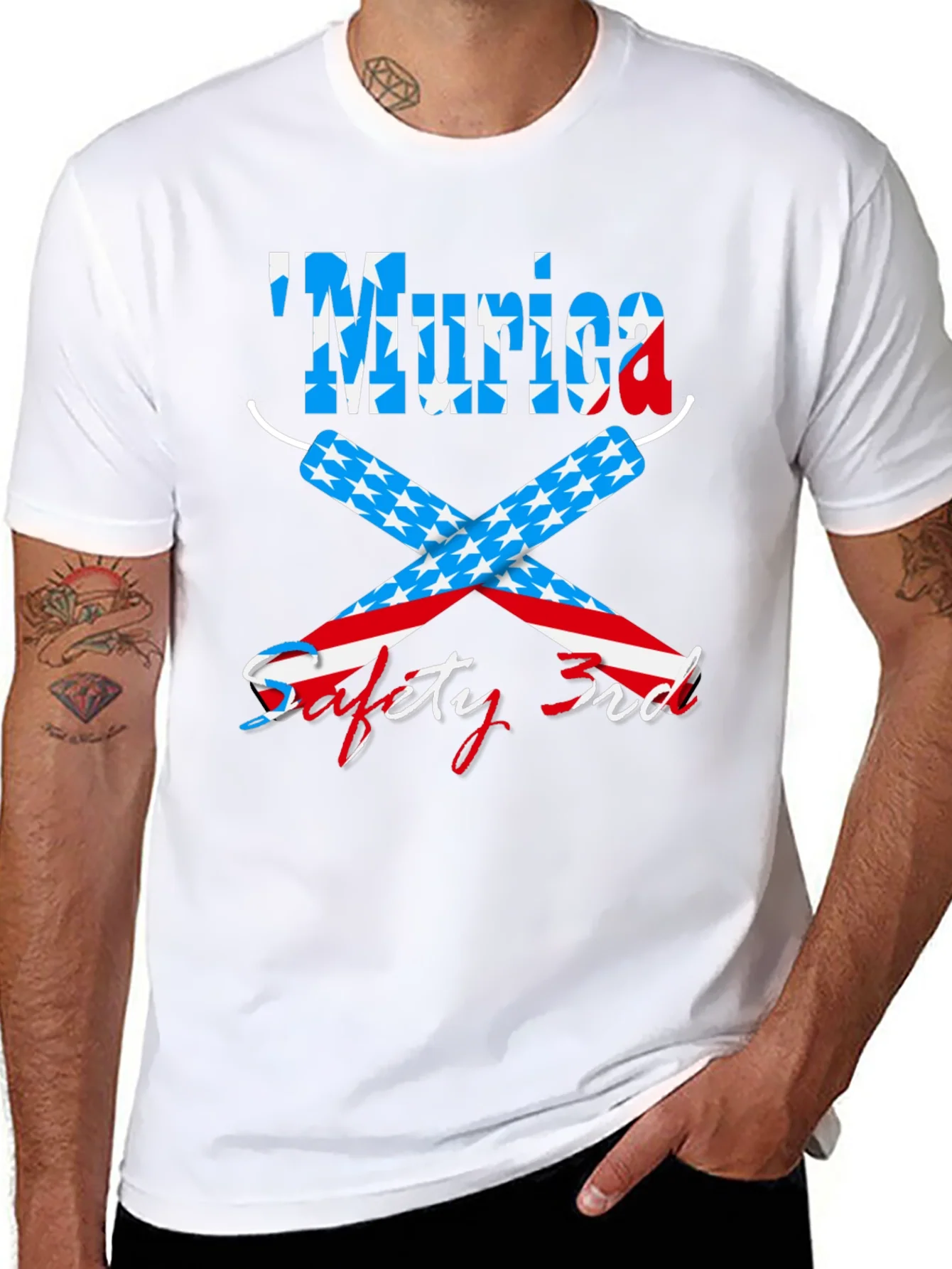 Rebbecca Funny Patriotic Murica Safety 3rd Graphic T-Shirt
