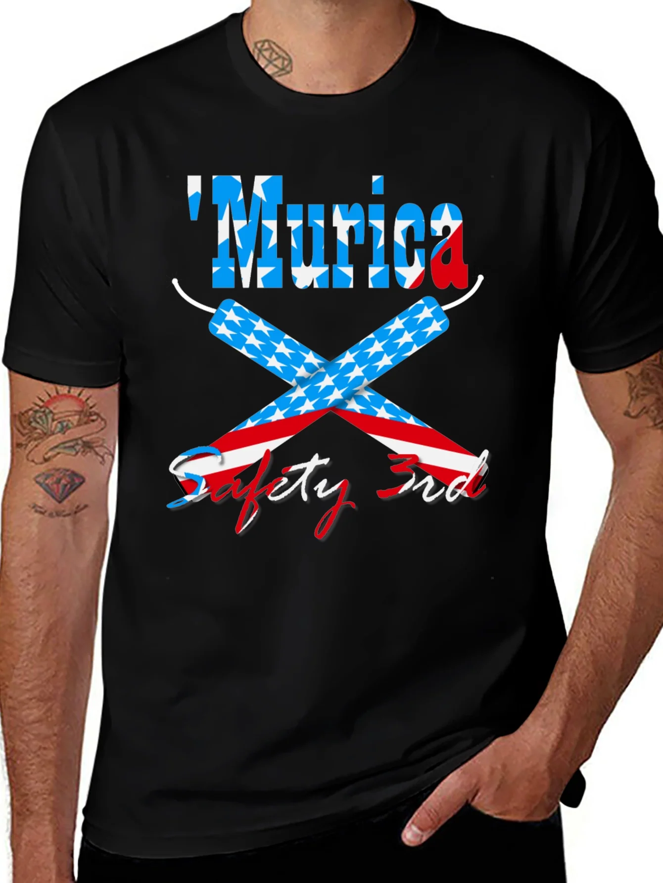 Rebbecca Funny Patriotic Murica Safety 3rd Graphic T-Shirt