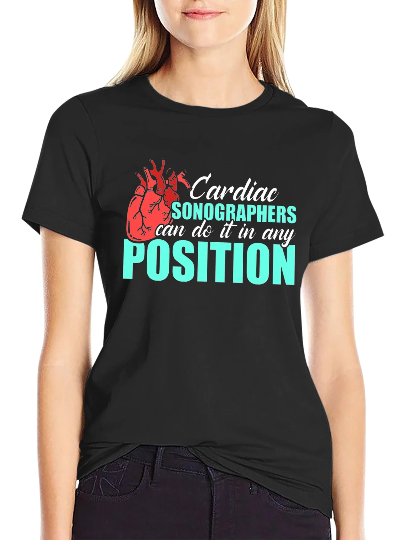 Camiseta Negra Cardiac Sonographers