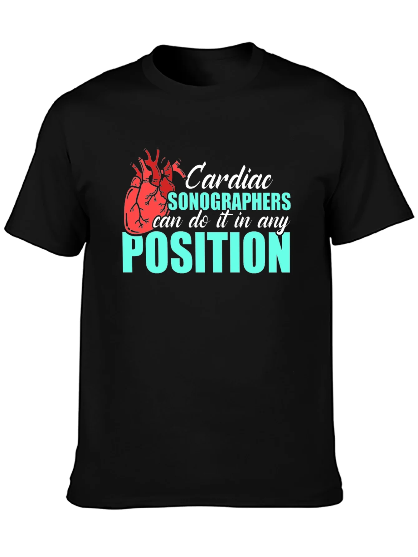 Camiseta Negra Cardiac Sonographers
