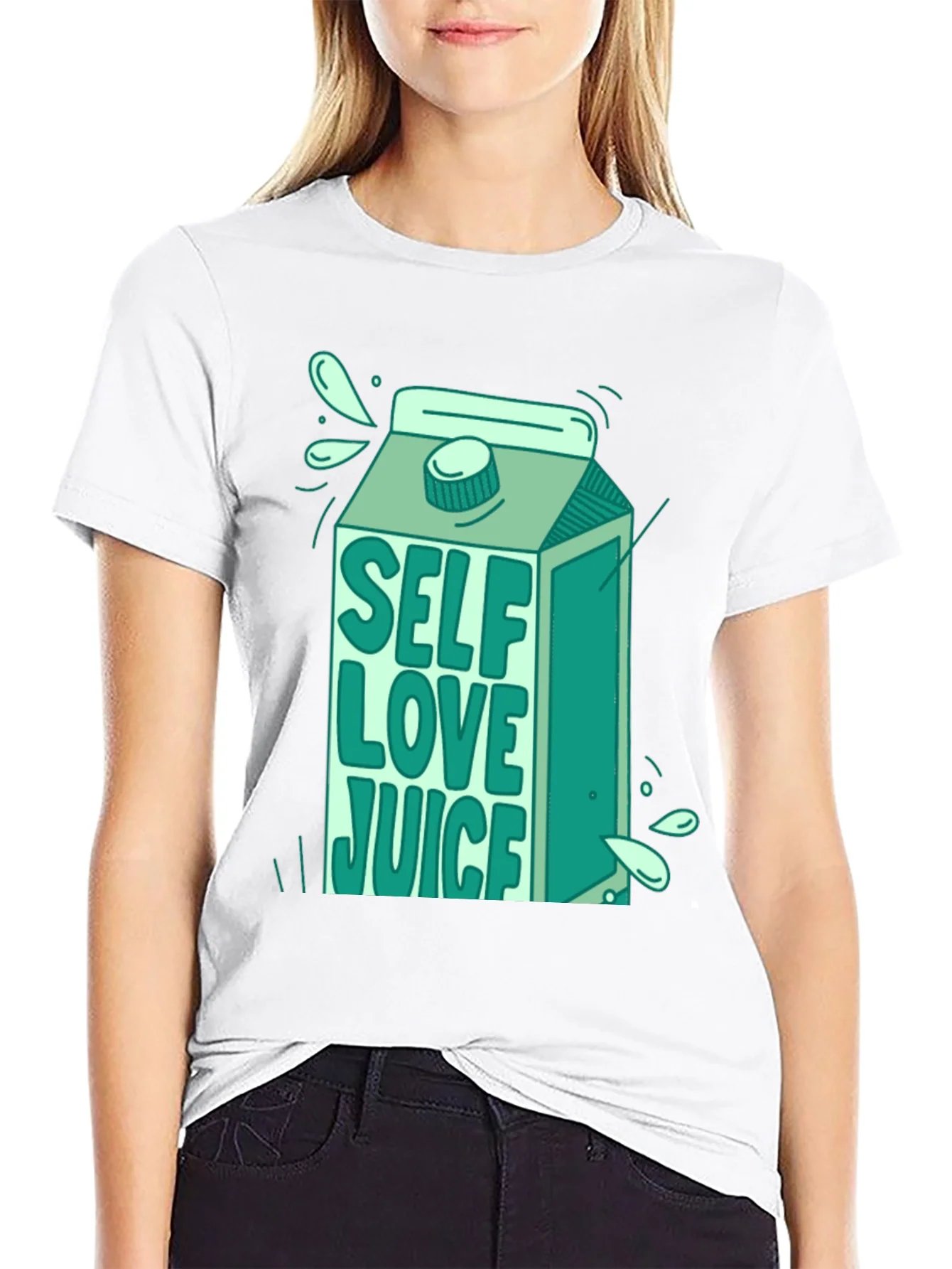 Camiseta Negra con Dise?o de Self Love Juice