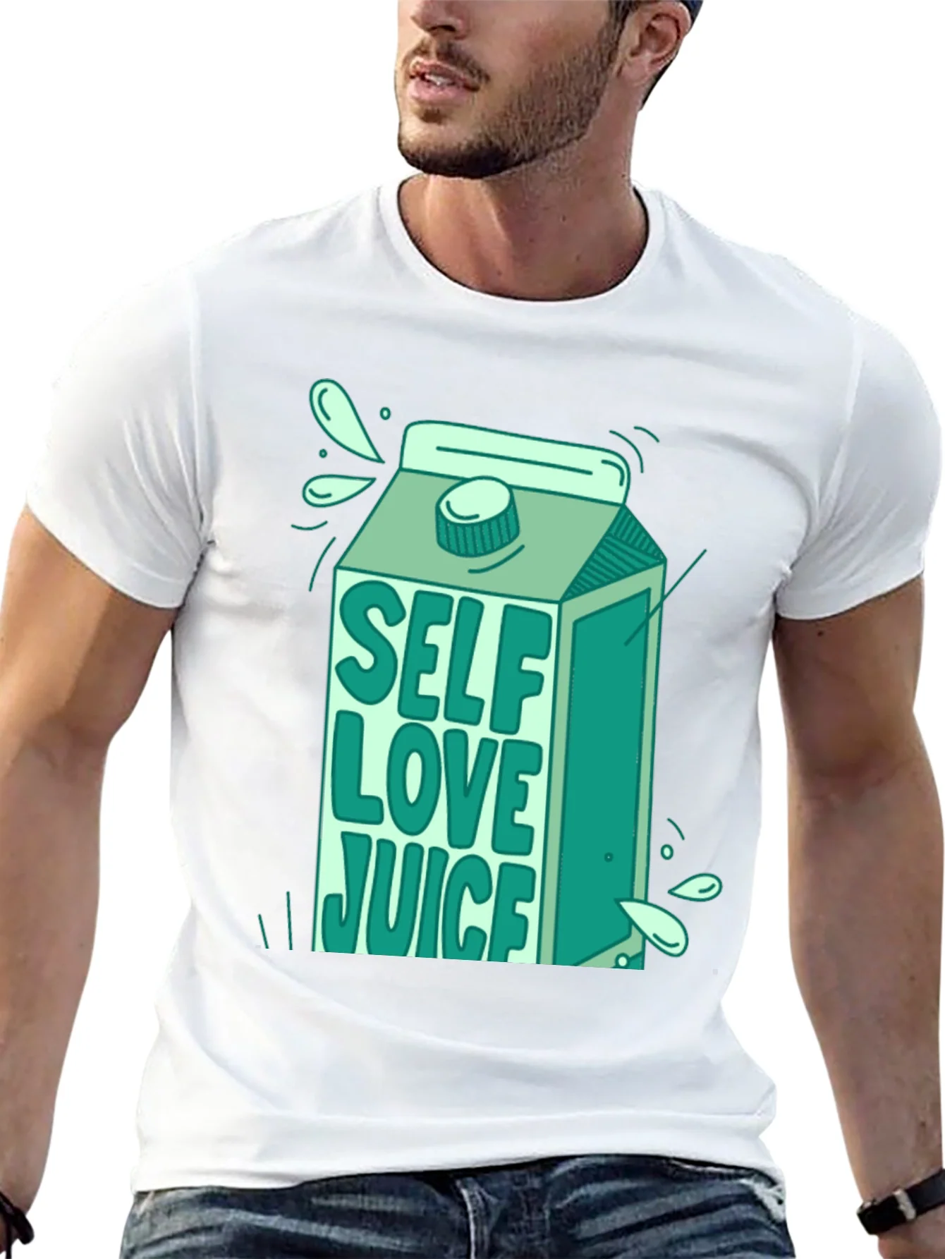 Camiseta Negra con Dise?o de Self Love Juice