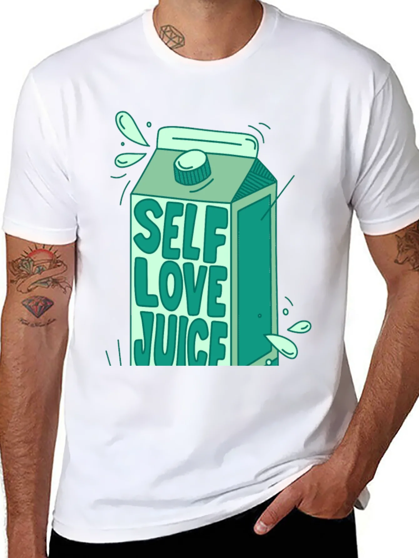 Camiseta Negra con Dise?o de Self Love Juice