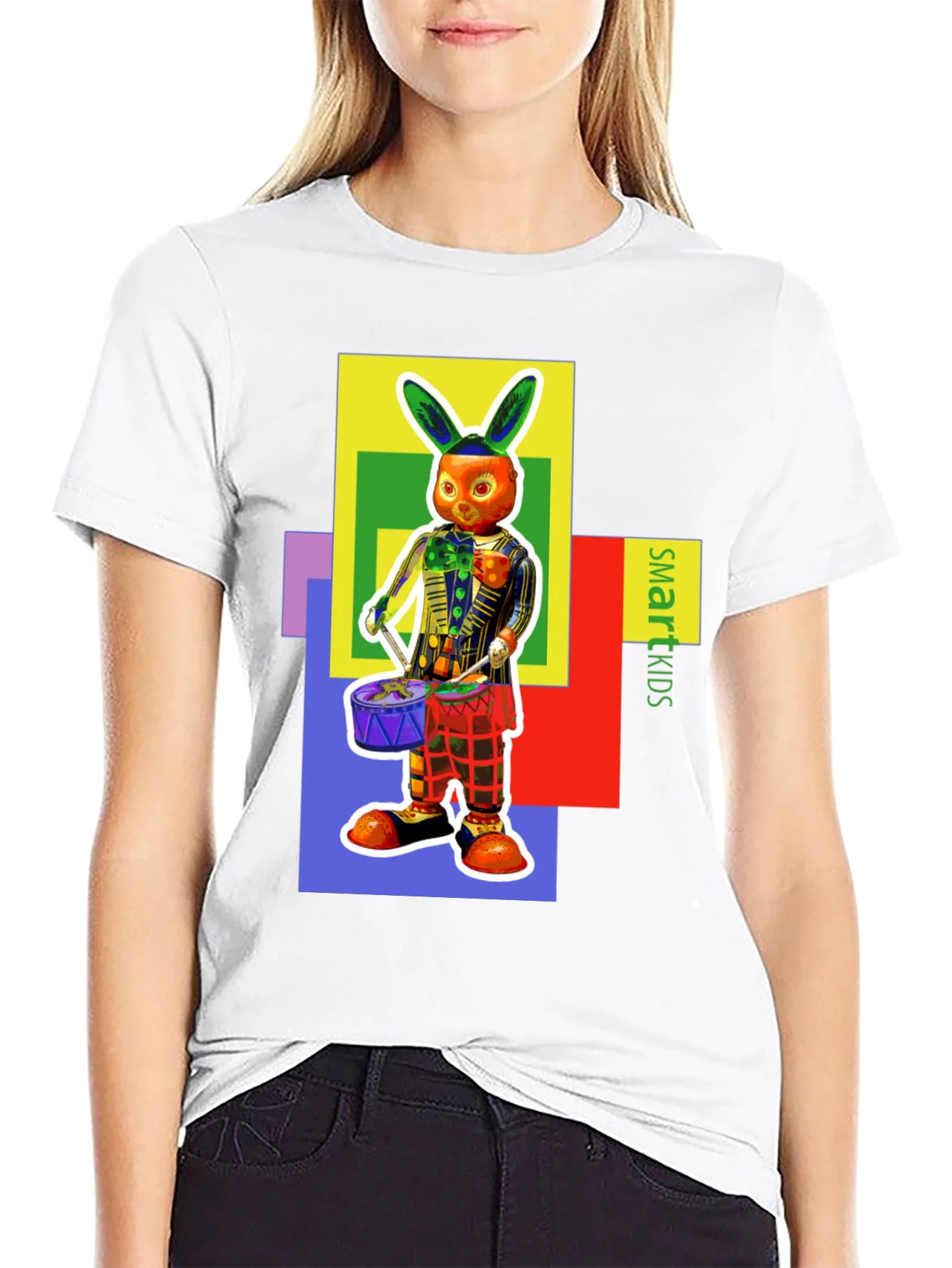 Rebbecca Funky Rabbit Drummer Graphic Tee
