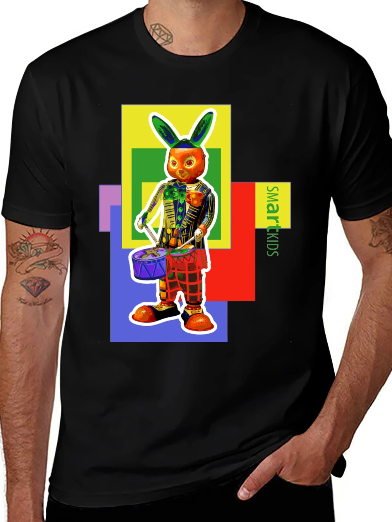 Rebbecca Funky Rabbit Drummer Graphic Tee
