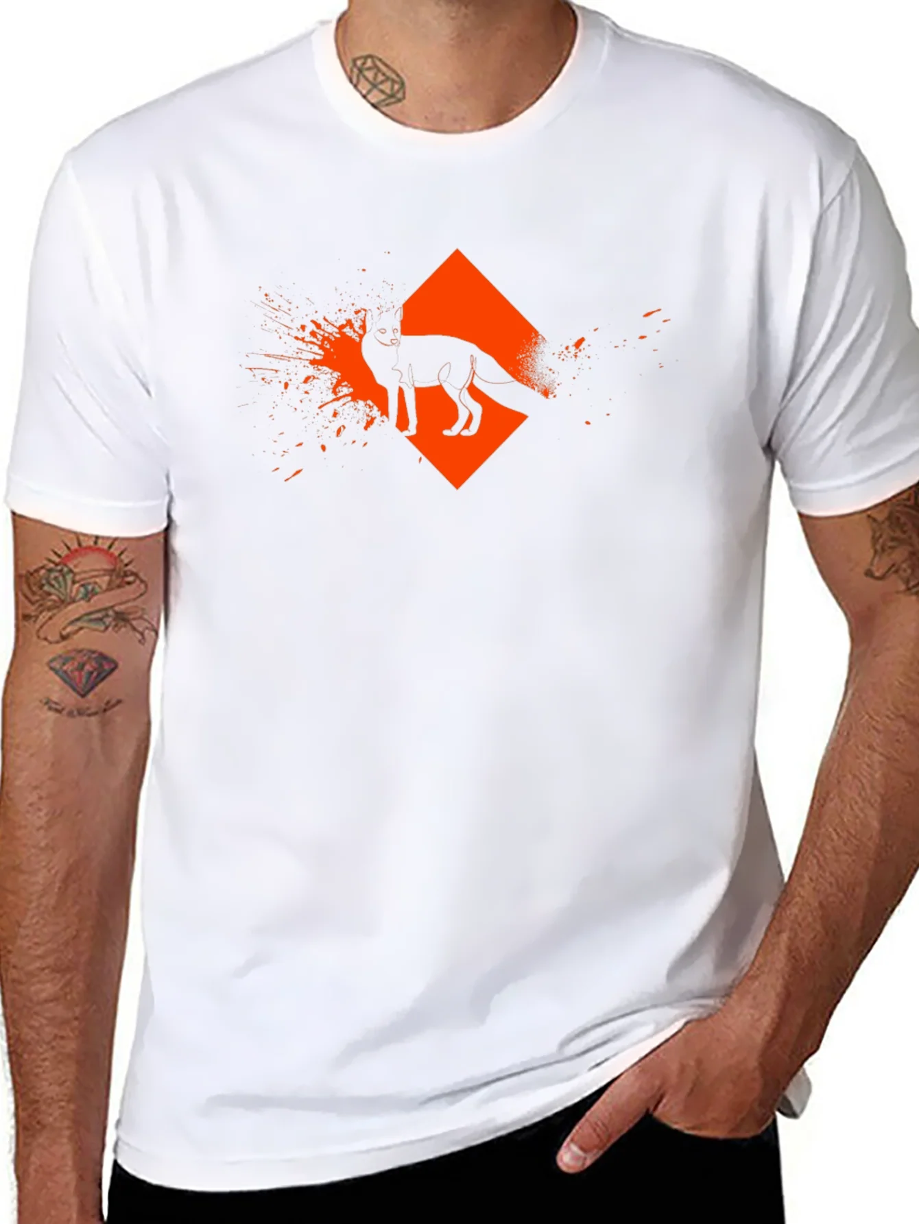 Rebbecca Urban Fox Graphic Tee - Mens Black T-Shirt