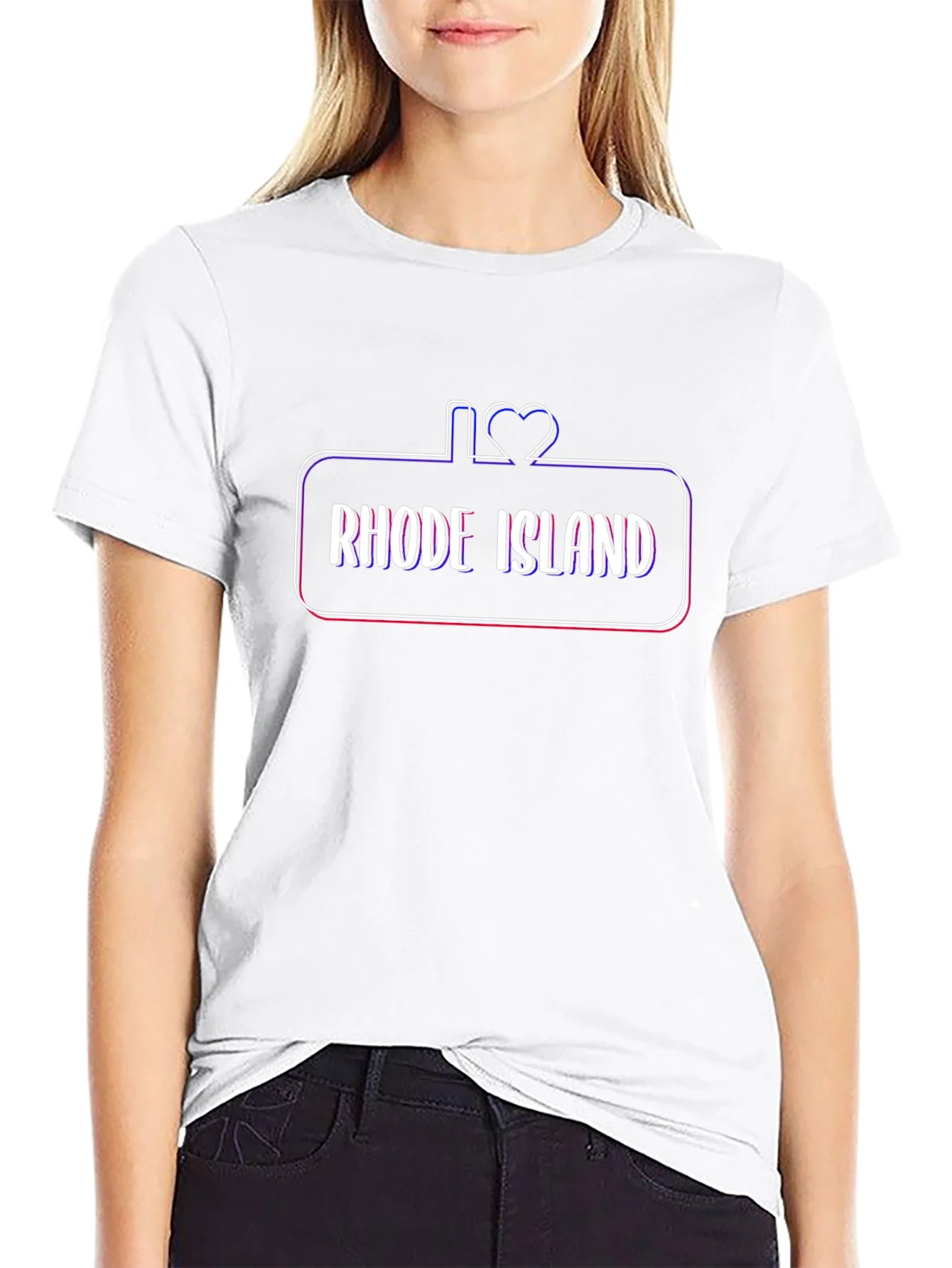 Rebbecca I Love Rhode Island Black T-Shirt