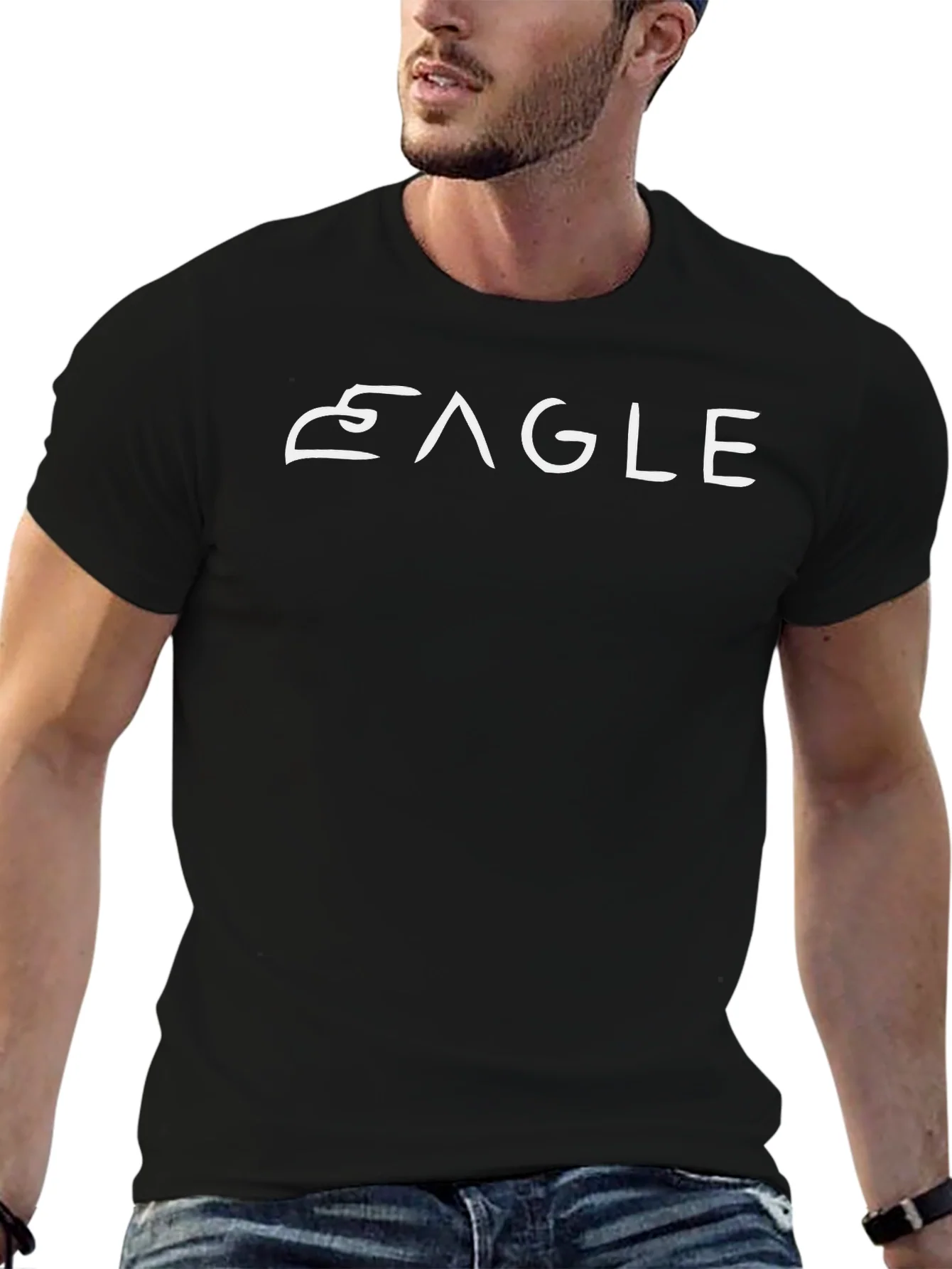 Camiseta Negra EAGLE Estilo Casual para Hombre