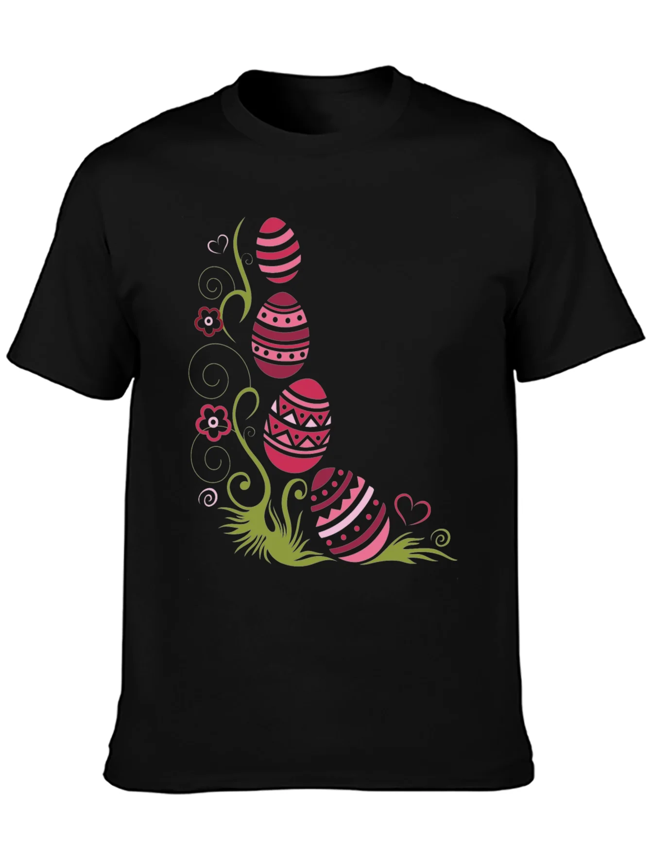 Rebbecca Easter Eggs Graphic Tee - Black Cotton Shirt