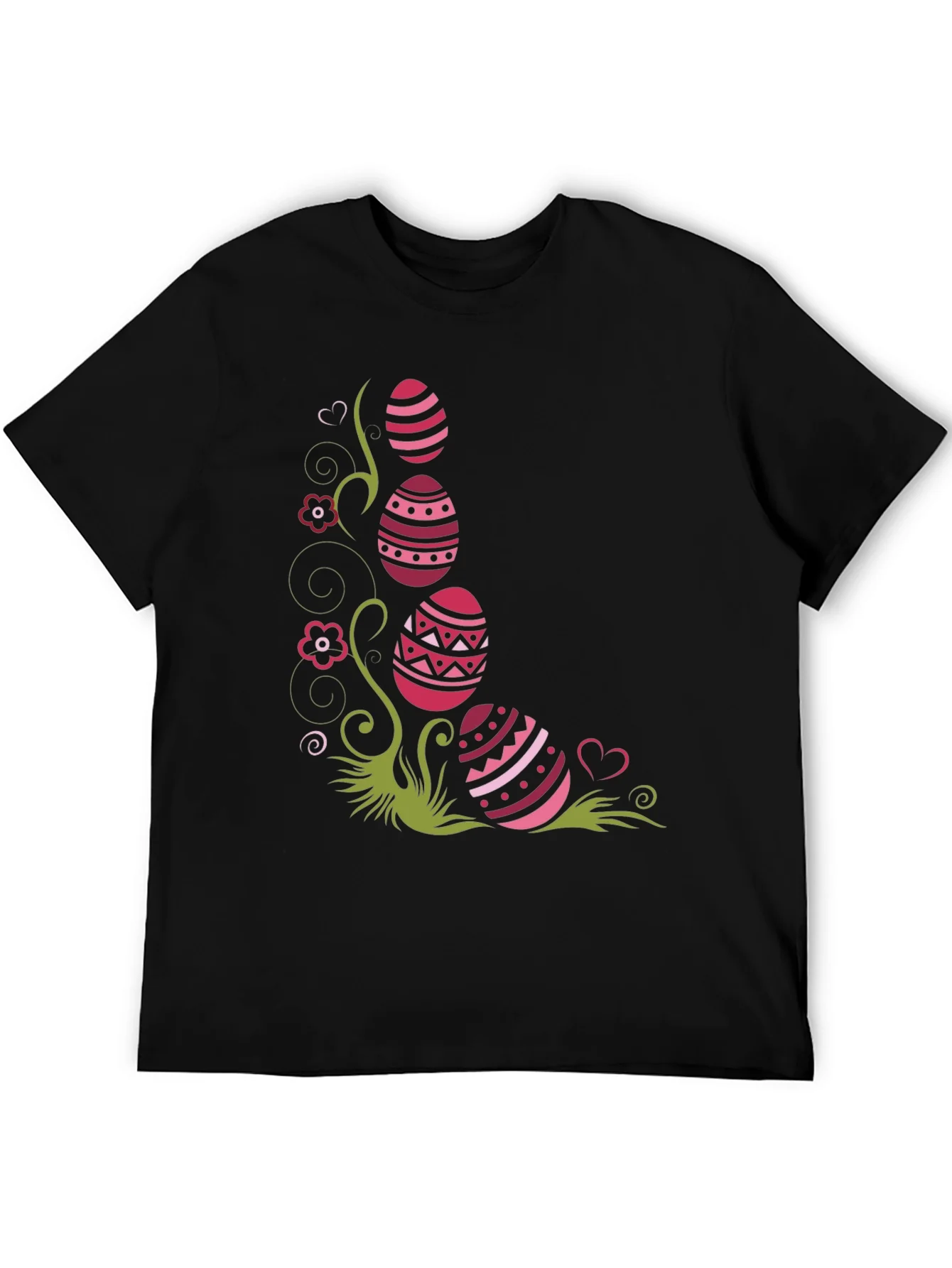 Rebbecca Easter Eggs Graphic Tee - Black Cotton Shirt