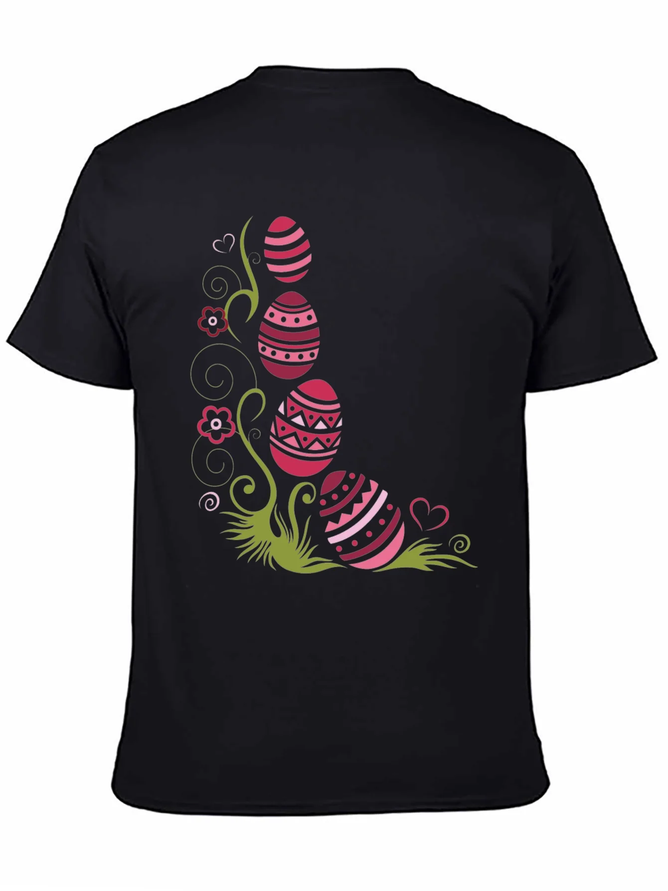 Rebbecca Easter Eggs Graphic Tee - Black Cotton Shirt
