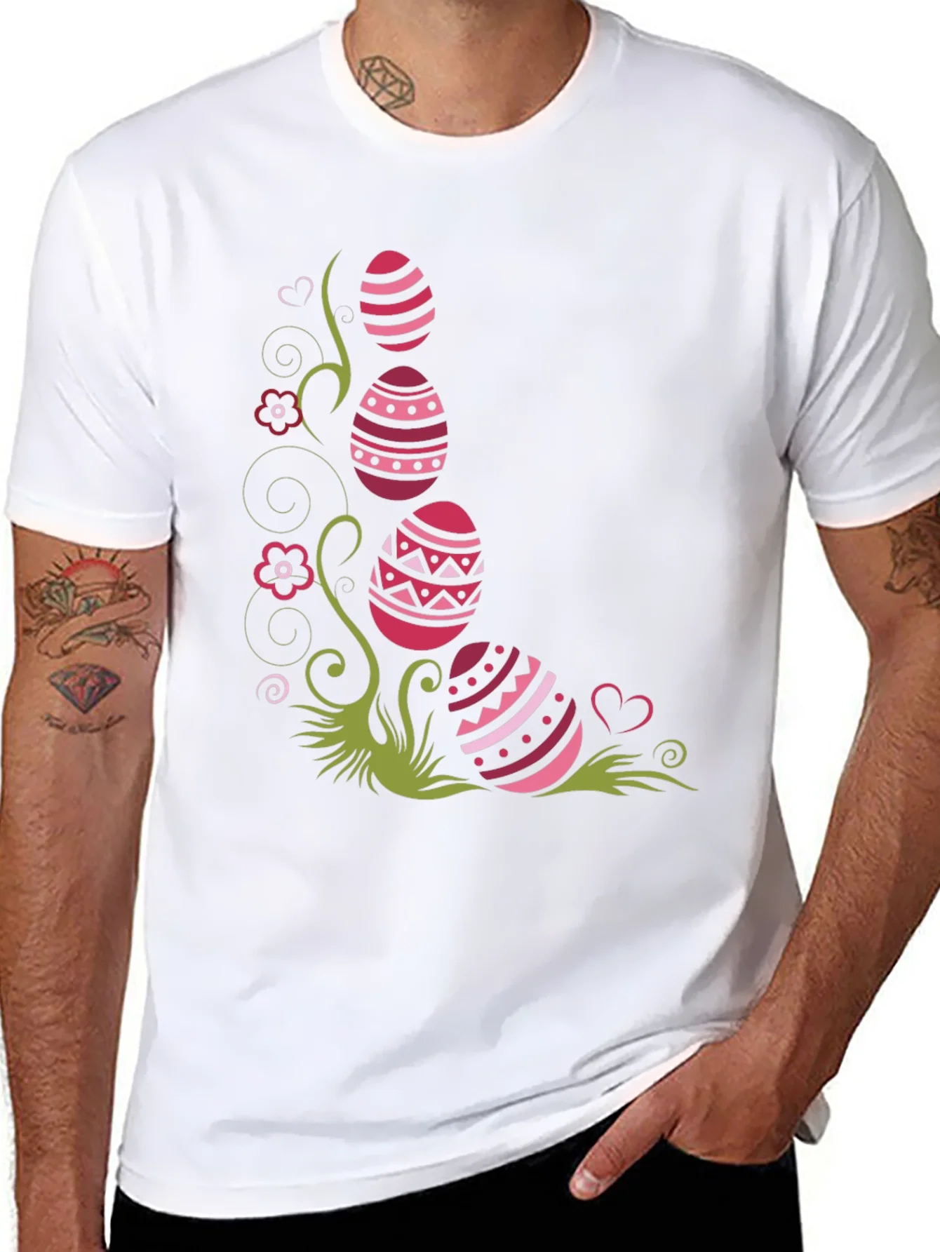 Rebbecca Easter Eggs Graphic Tee - Black Cotton Shirt