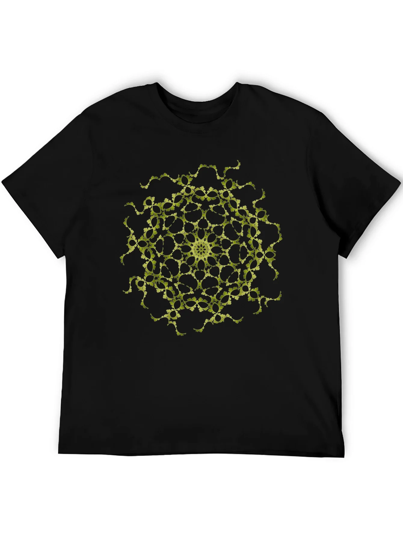 Camiseta Negra con Dise?o Mandala Geom¨¦trico