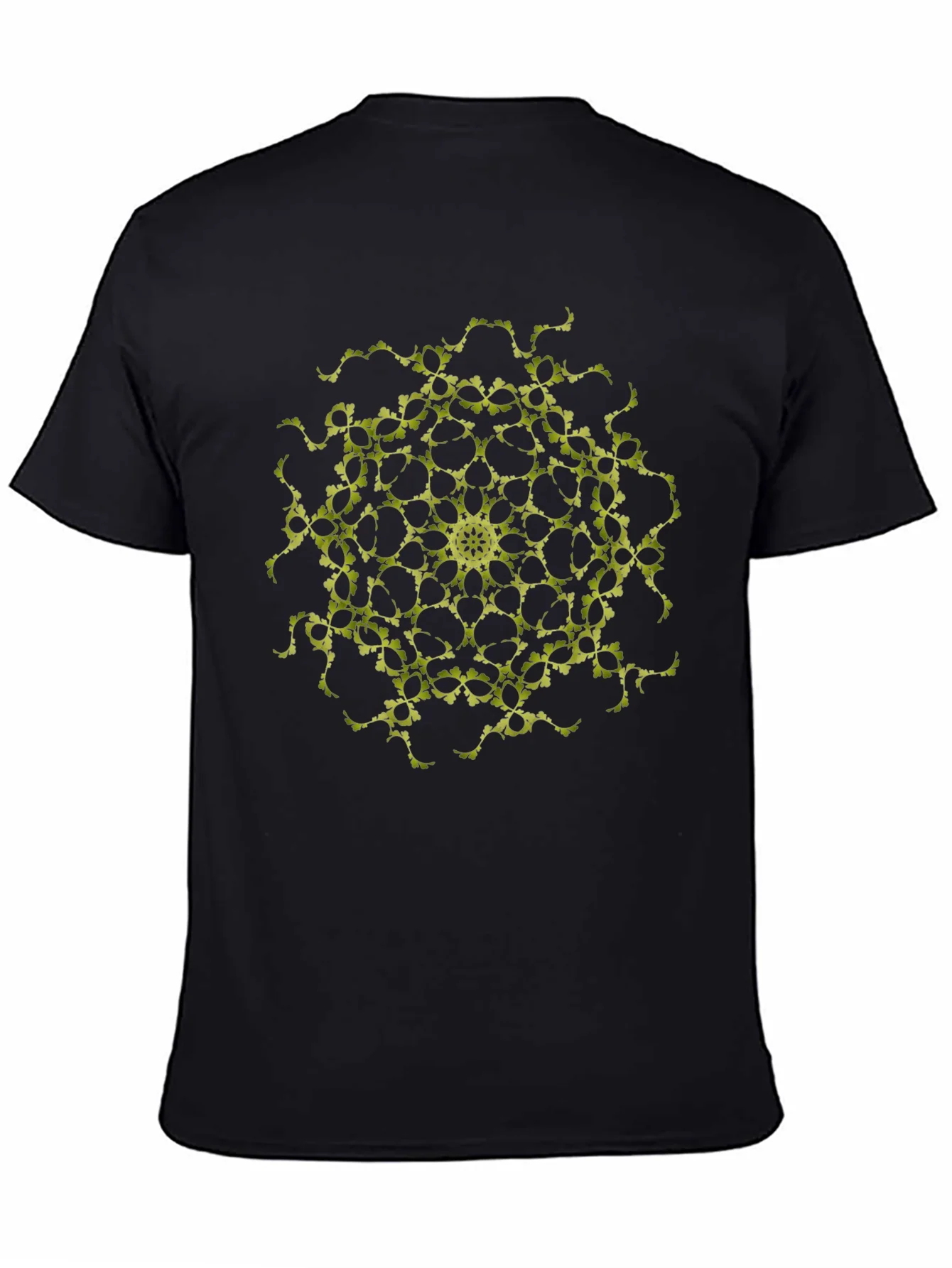 Camiseta Negra con Dise?o Mandala Geom¨¦trico