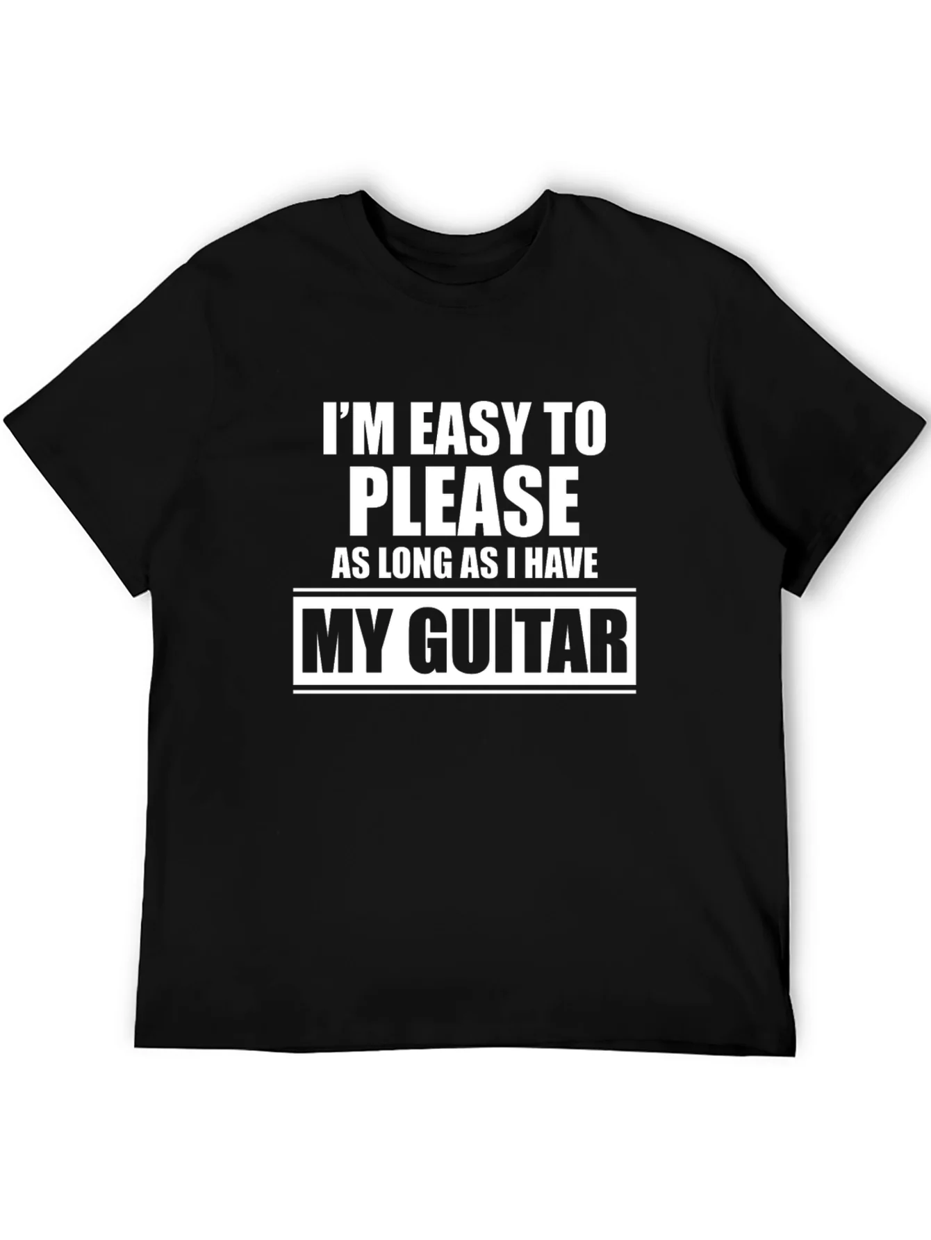 Camiseta Negra: Soy f¨¢cil de complacer con mi guitarra