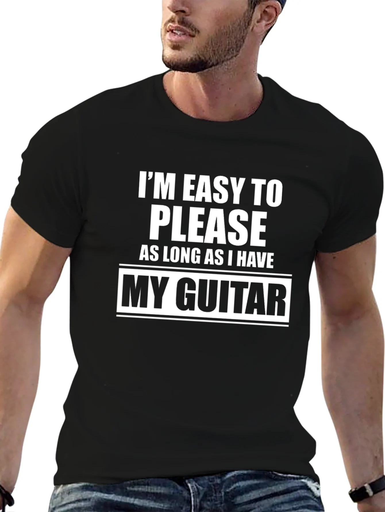 Camiseta Negra: Soy f¨¢cil de complacer con mi guitarra
