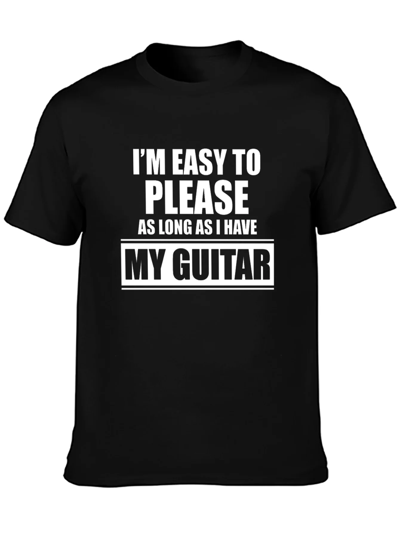 Camiseta Negra: Soy f¨¢cil de complacer con mi guitarra