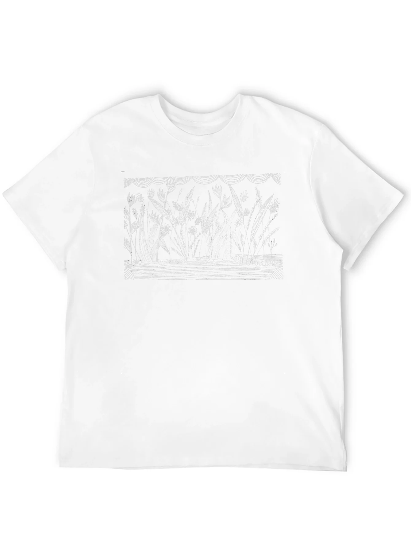 Camiseta Negra con Dise?o Abstracto Floral