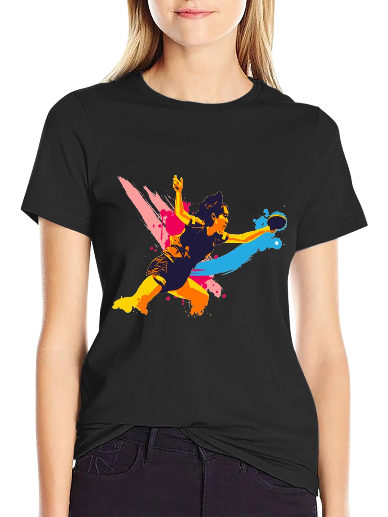 Rebbecca Ping Pong Player Graphic T-Shirt