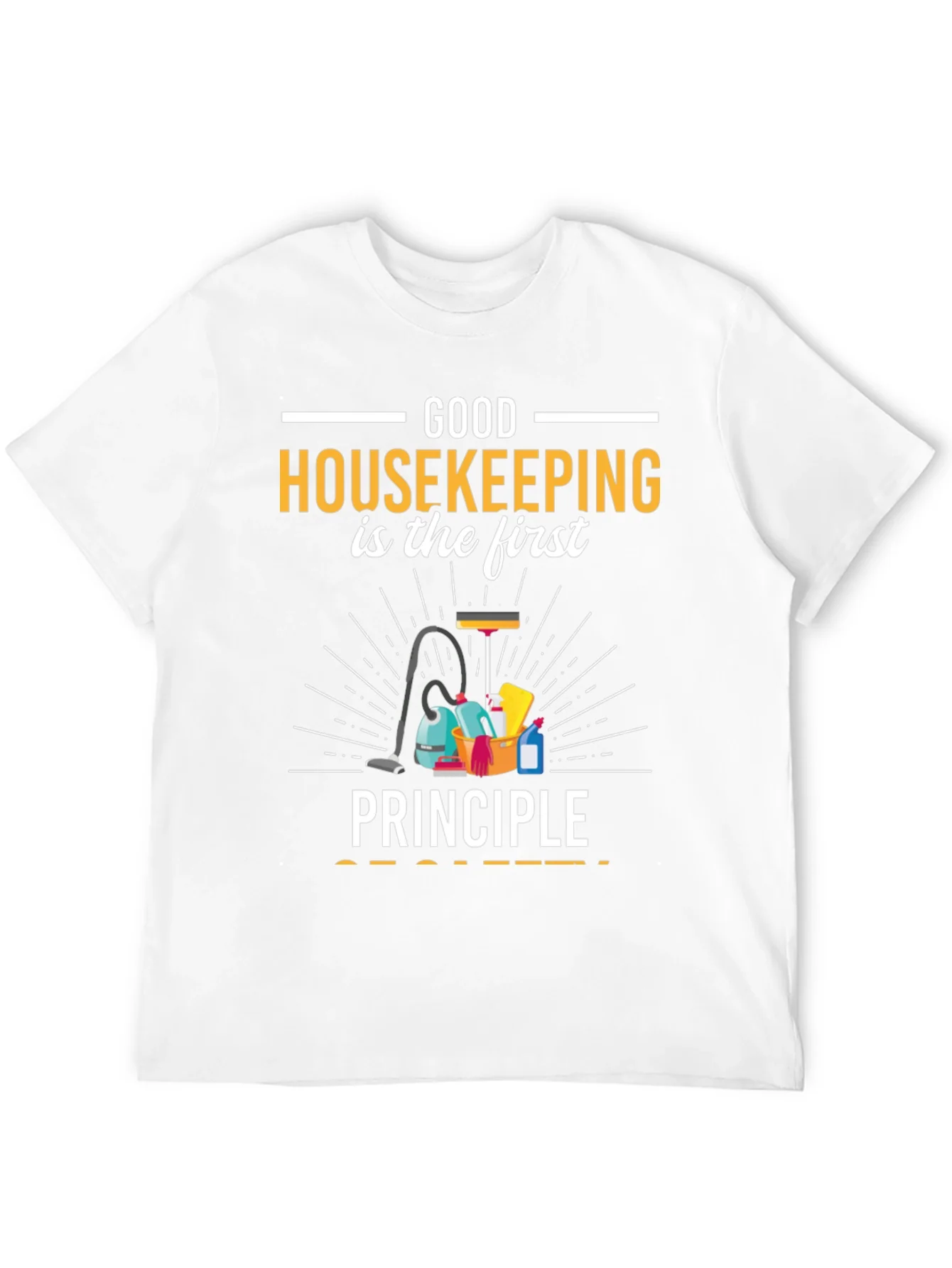 Camiseta Negra con Dise?o de Limpieza Housekeeping