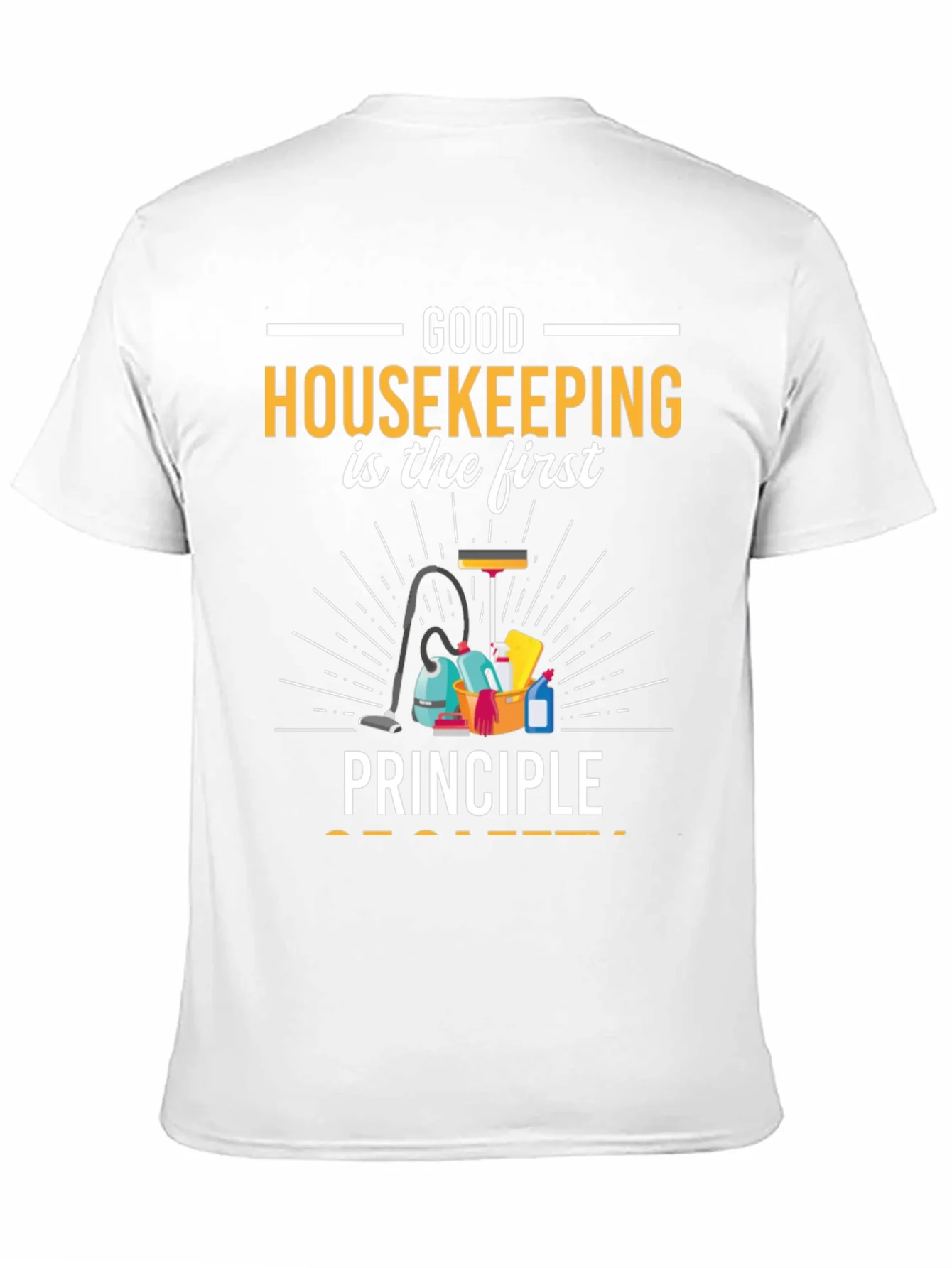 Camiseta Negra con Dise?o de Limpieza Housekeeping