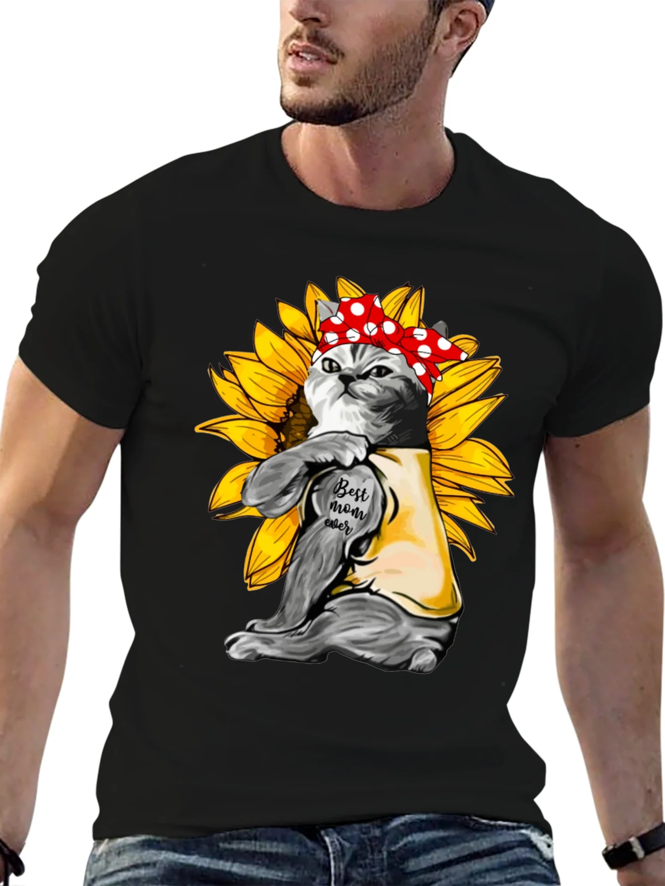 Rebbecca Cat Mom T-Shirt - Sunflower Power