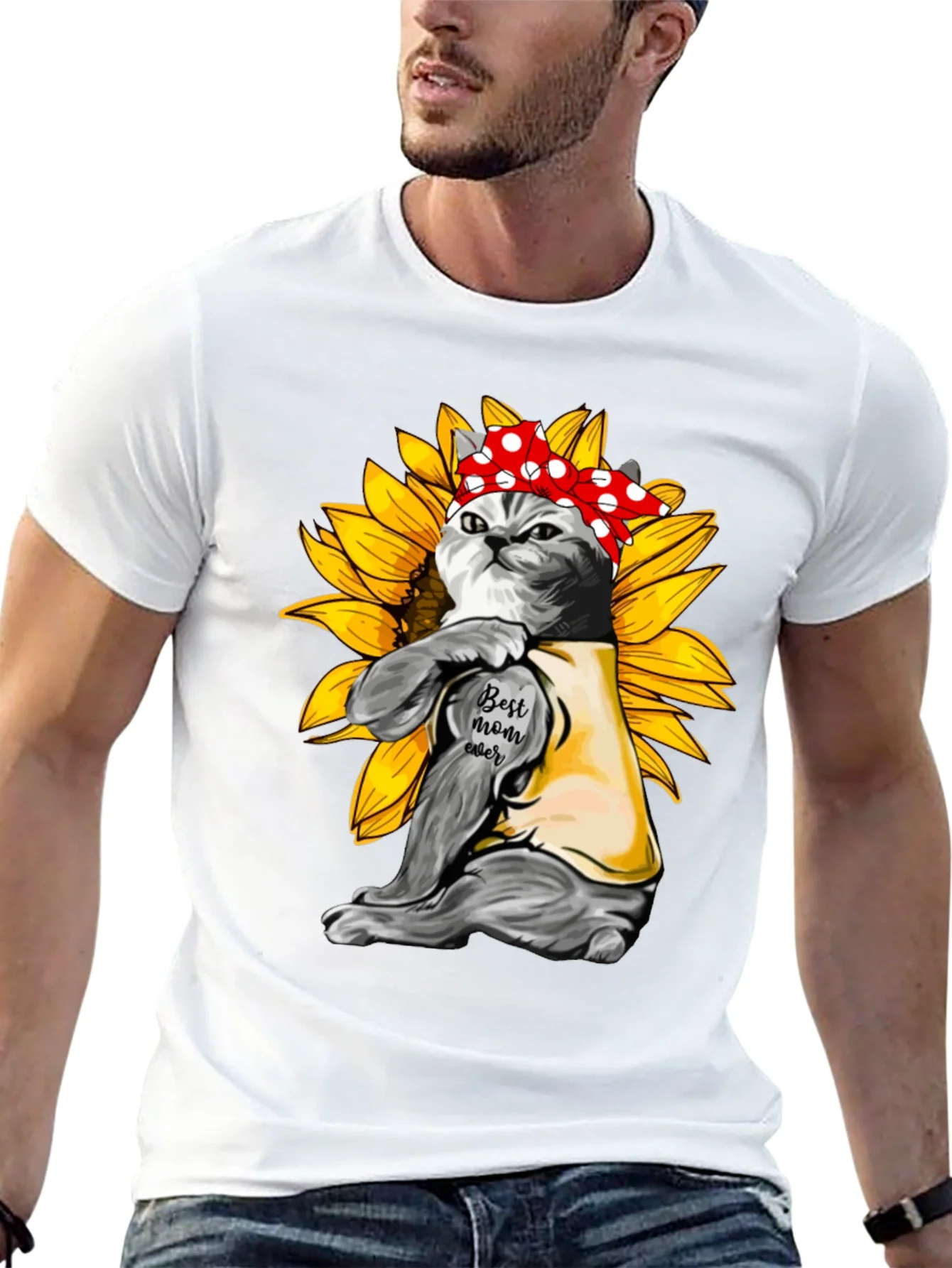 Rebbecca Cat Mom T-Shirt - Sunflower Power