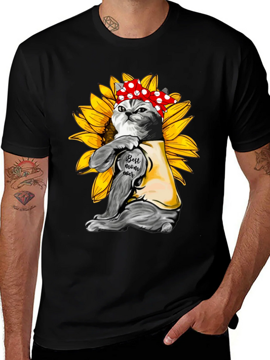 Rebbecca Cat Mom T-Shirt - Sunflower Power