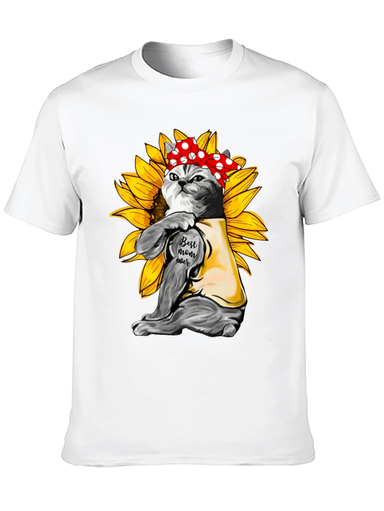 Rebbecca Cat Mom T-Shirt - Sunflower Power