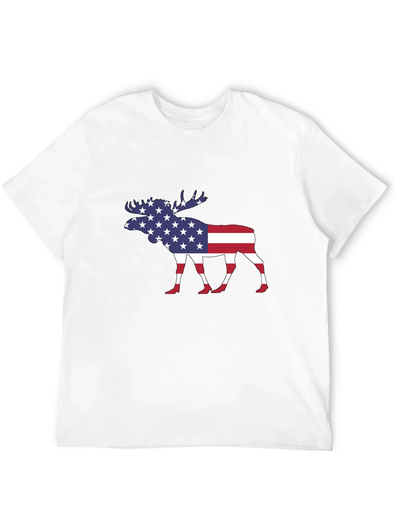 Rebbecca American Flag Moose Graphic T-Shirt