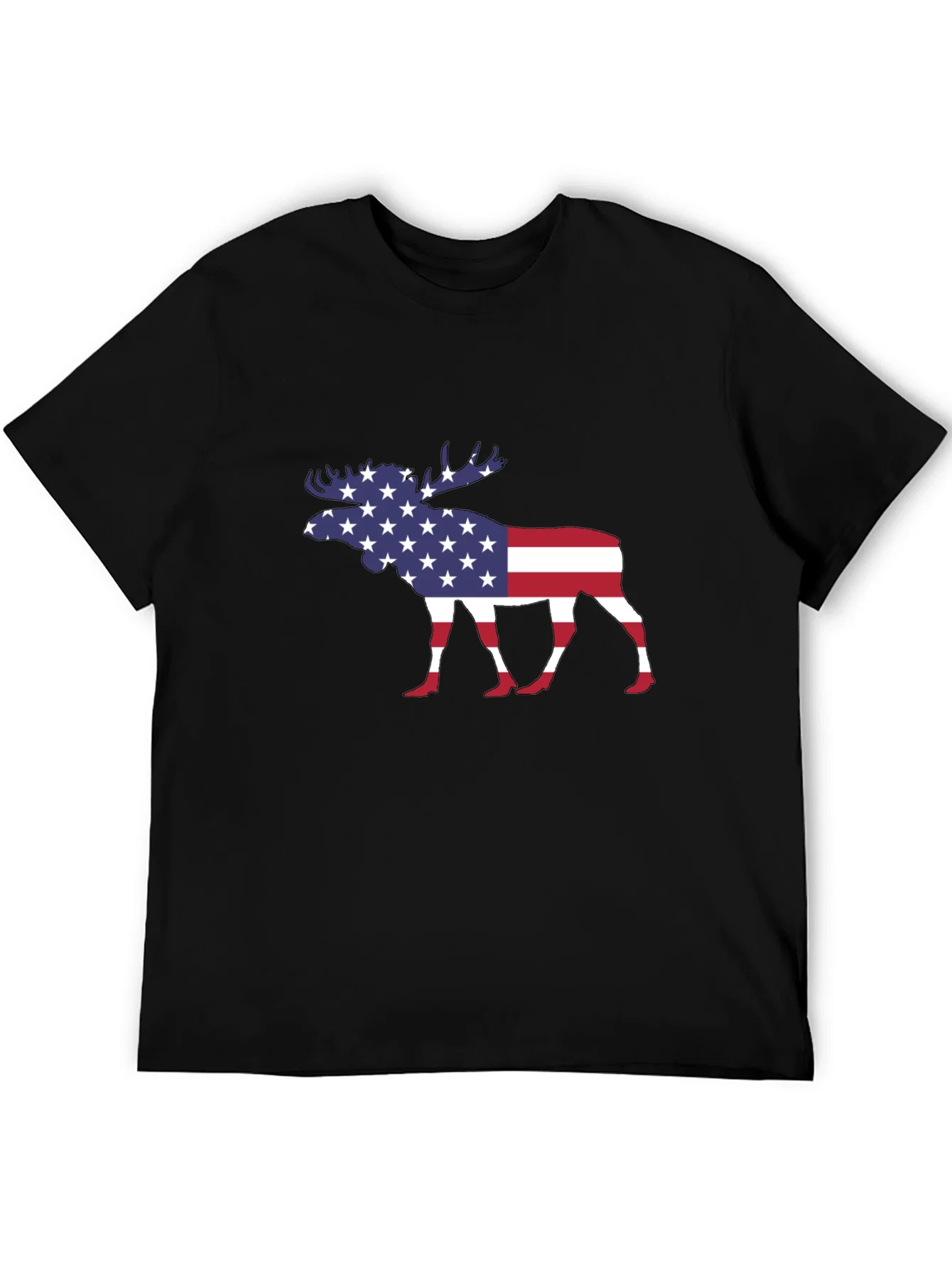 Rebbecca American Flag Moose Graphic T-Shirt