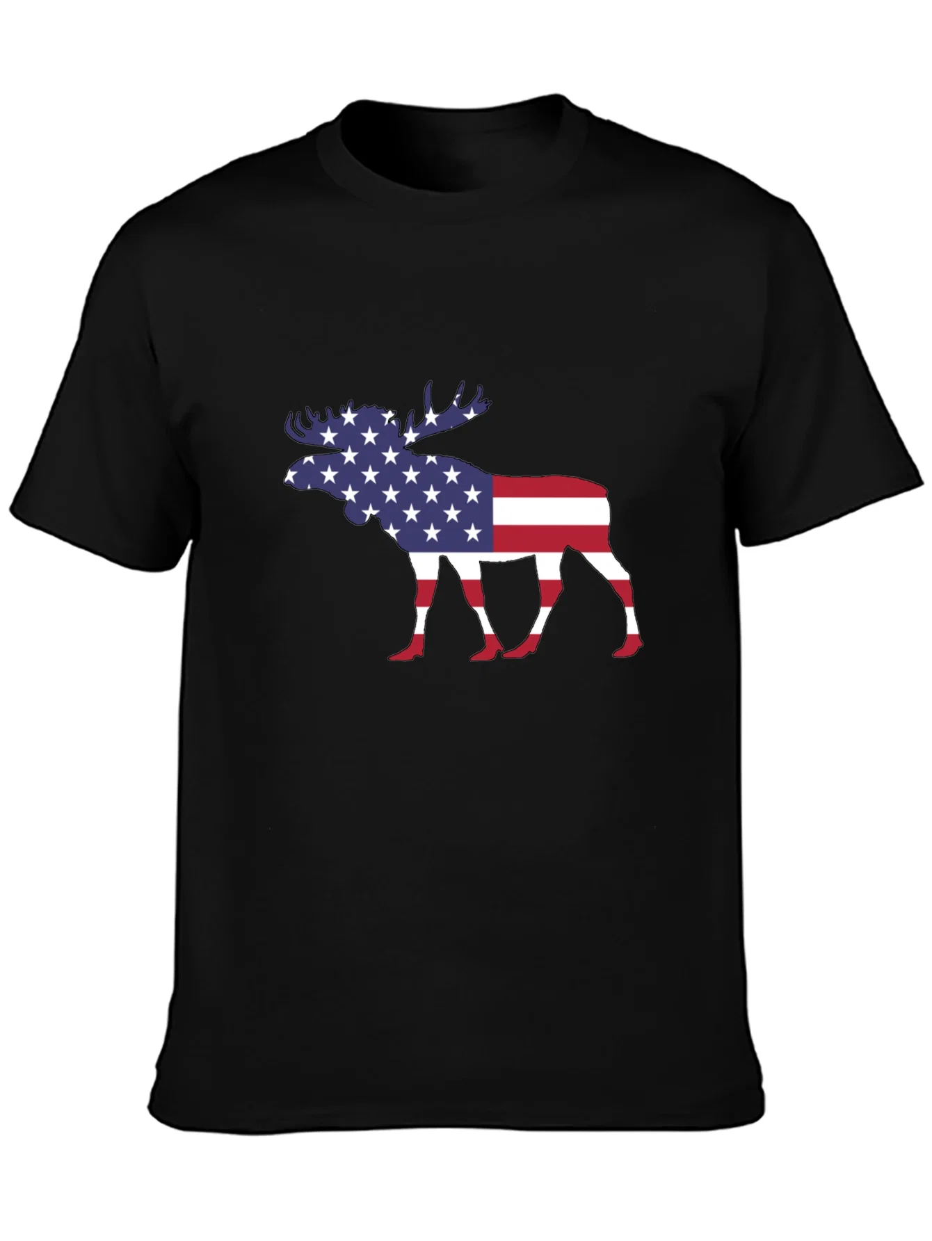 Rebbecca American Flag Moose Graphic T-Shirt