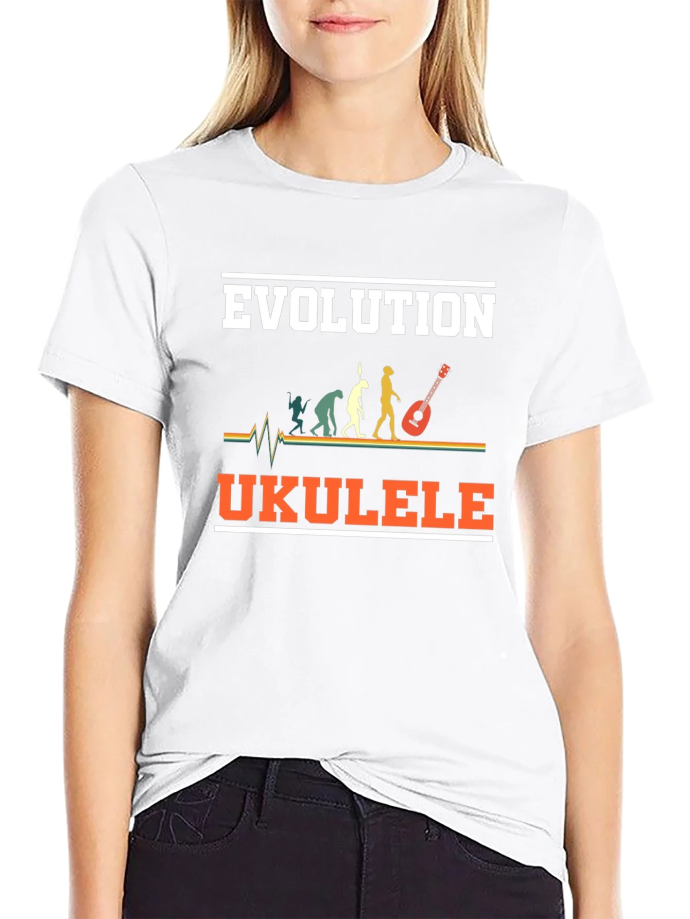 Camiseta Evoluci¨®n Ukelele Hombre Dise?o Divertido