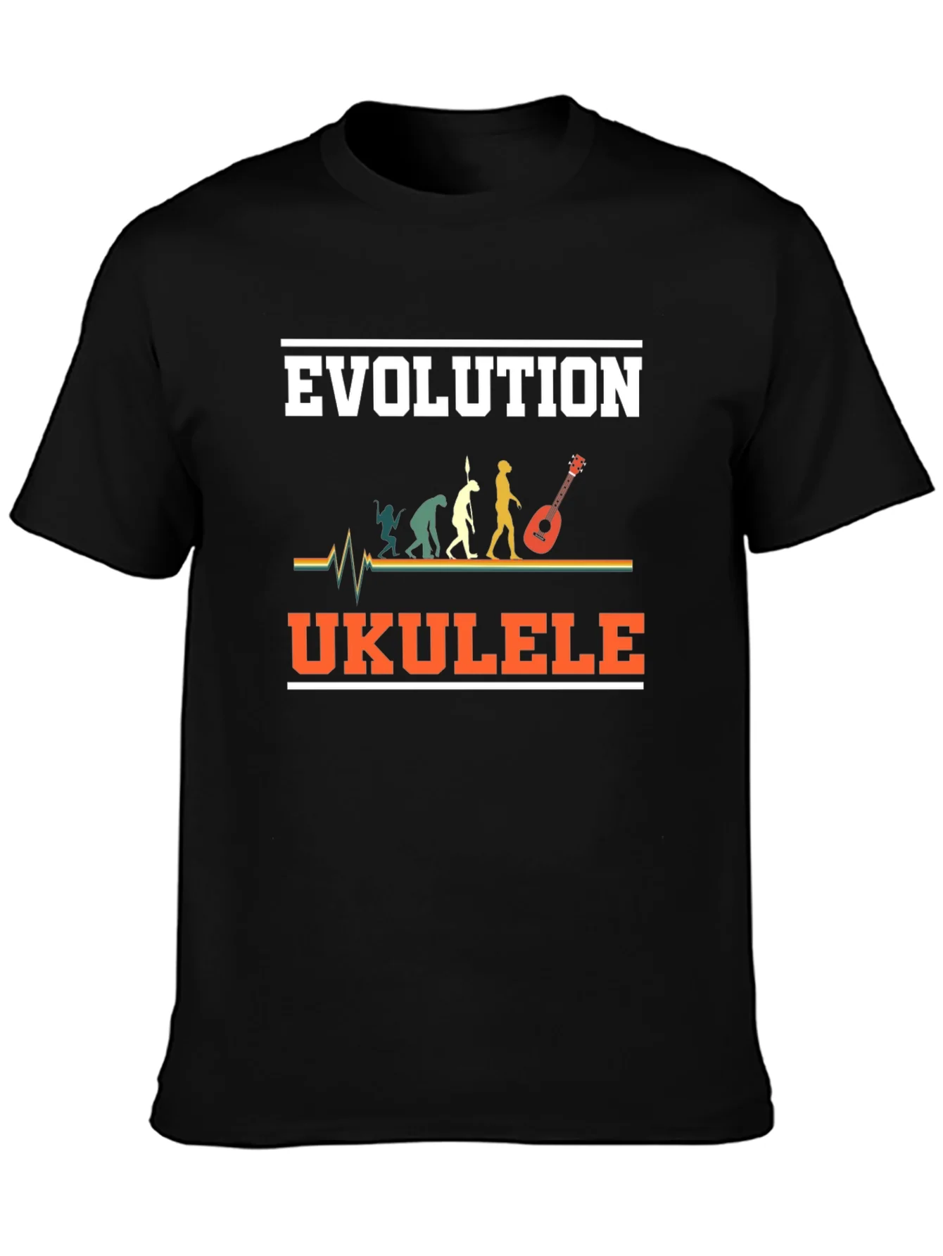 Camiseta Evoluci¨®n Ukelele Hombre Dise?o Divertido