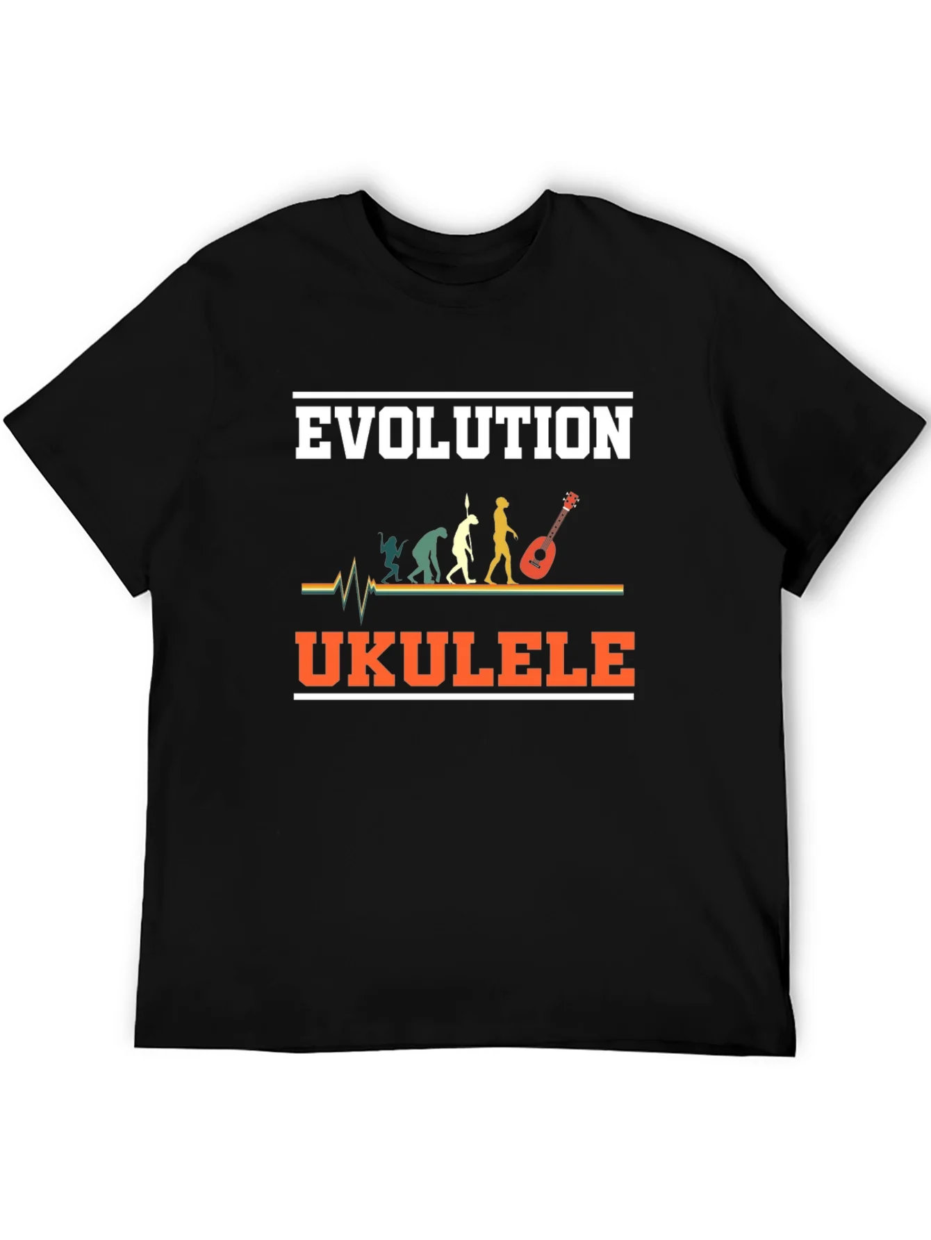 Camiseta Evoluci¨®n Ukelele Hombre Dise?o Divertido