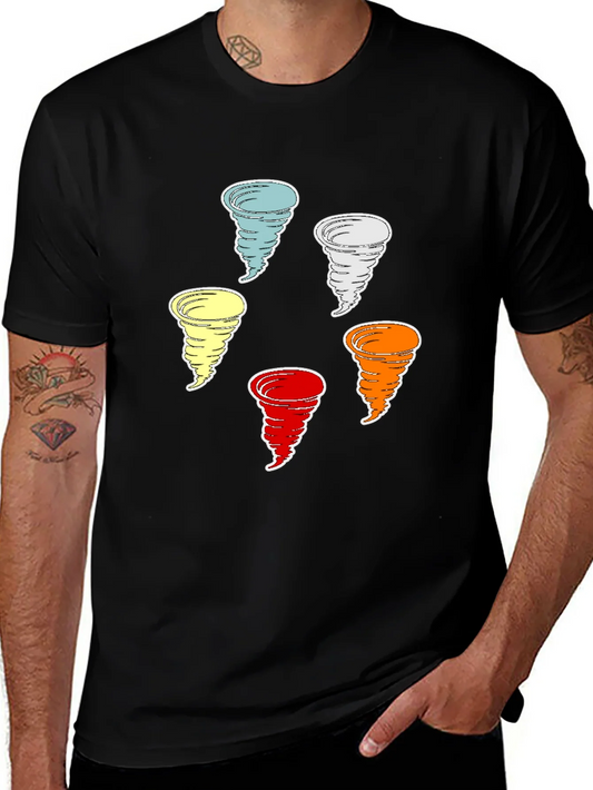 Rebbecca Colorful Tornado T-Shirt - Unique Weather Graphic Tee