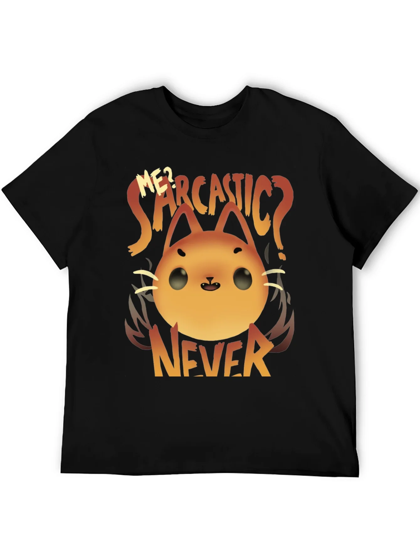 Camiseta Negra con Dise?o de Gato Sarc¨¢stico
