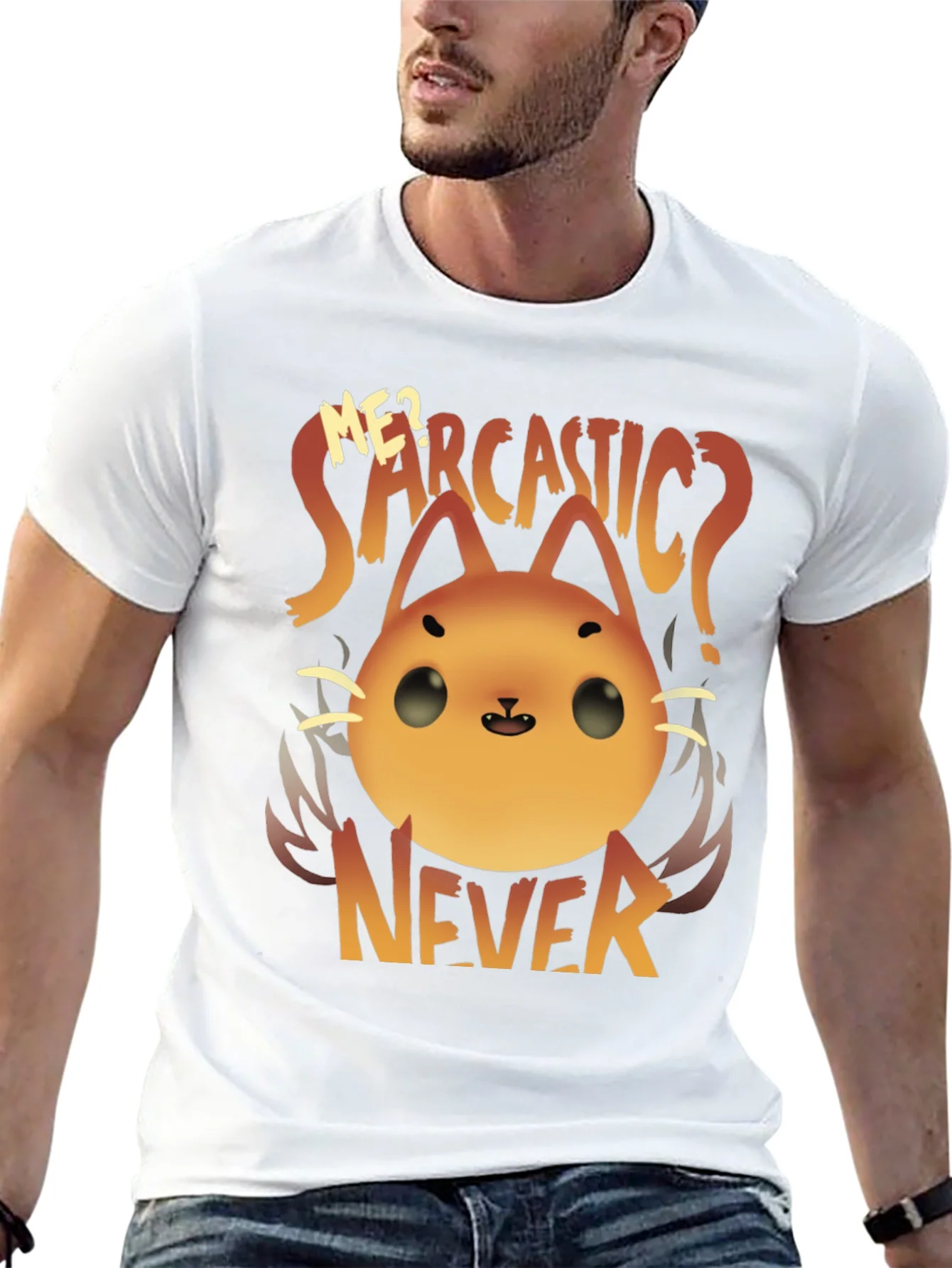 Camiseta Negra con Dise?o de Gato Sarc¨¢stico