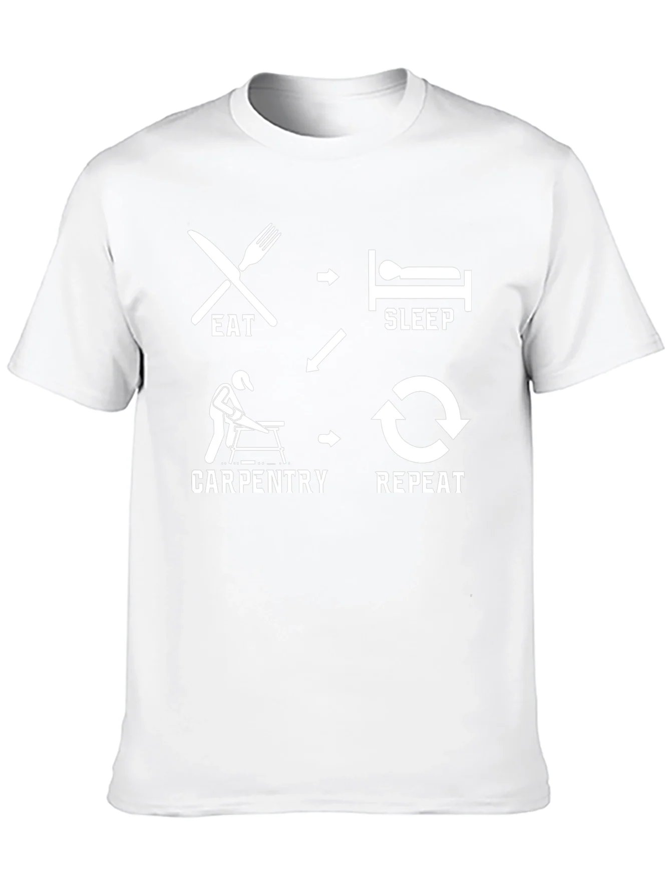 Rebbecca Eat Sleep Carpentry Repeat Black T-Shirt