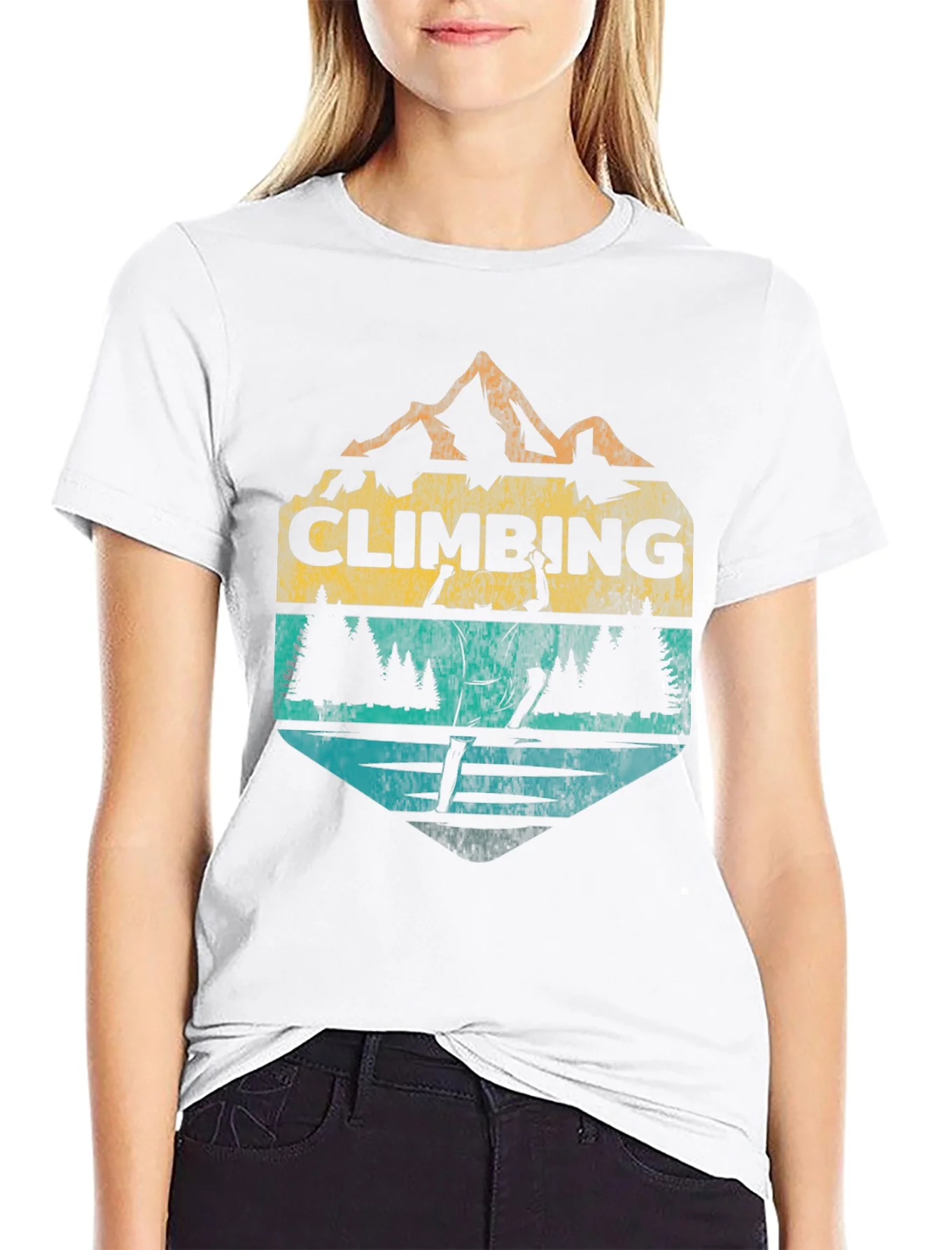 Rebbecca Climbing Graphic T-Shirt - Mountain Adventure Tee