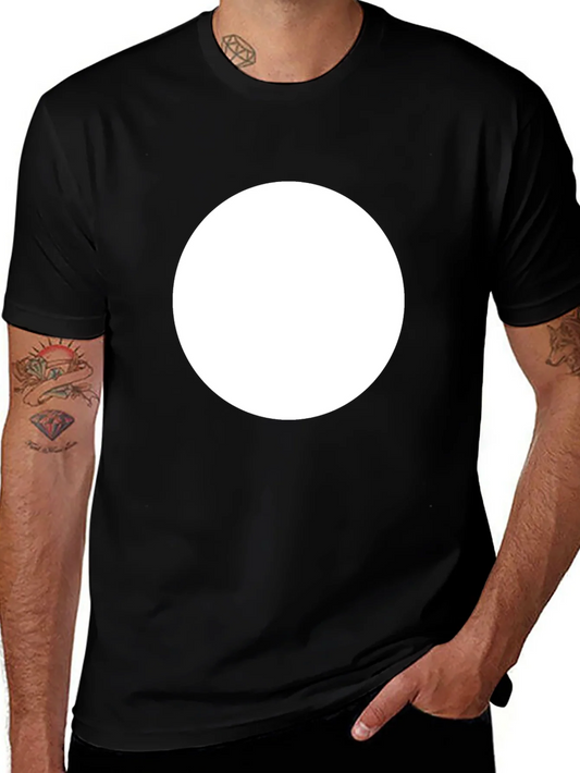 Rebbecca Mens Black Crew Neck T-Shirt with White Circle