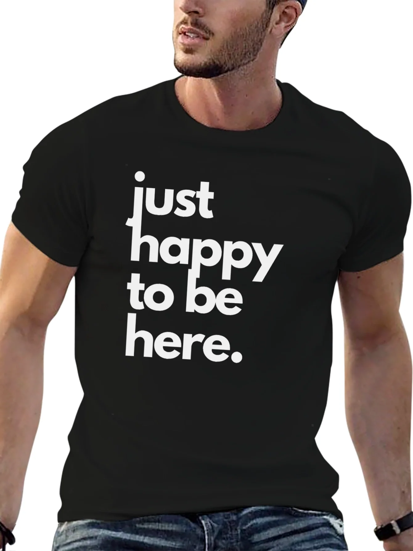 Rebbecca Just Happy To Be Here Black T-Shirt