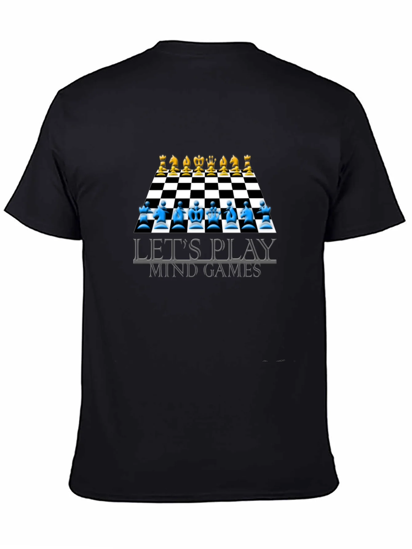 Camiseta Negra Ajedrez Juegos Mentales