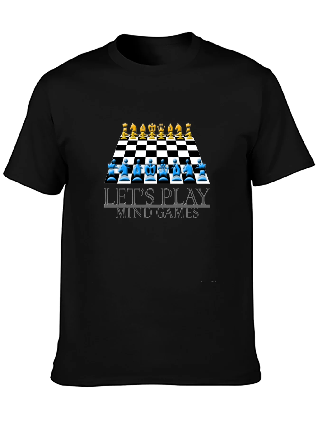 Camiseta Negra Ajedrez Juegos Mentales