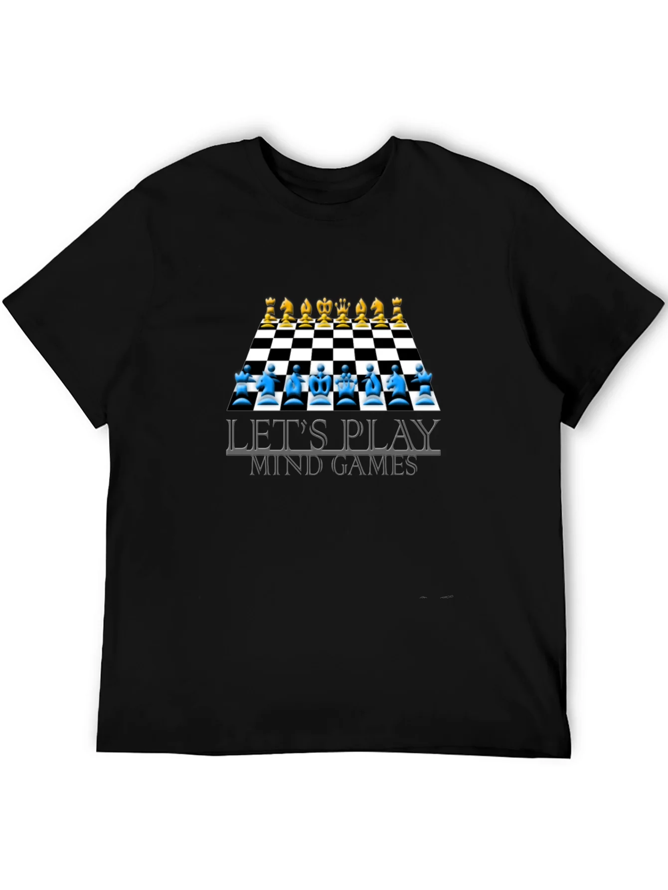 Camiseta Negra Ajedrez Juegos Mentales