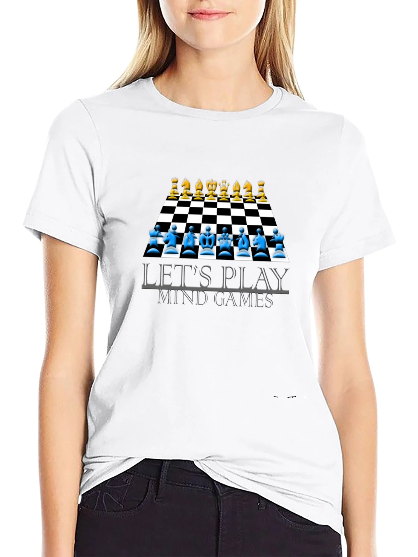 Camiseta Negra Ajedrez Juegos Mentales