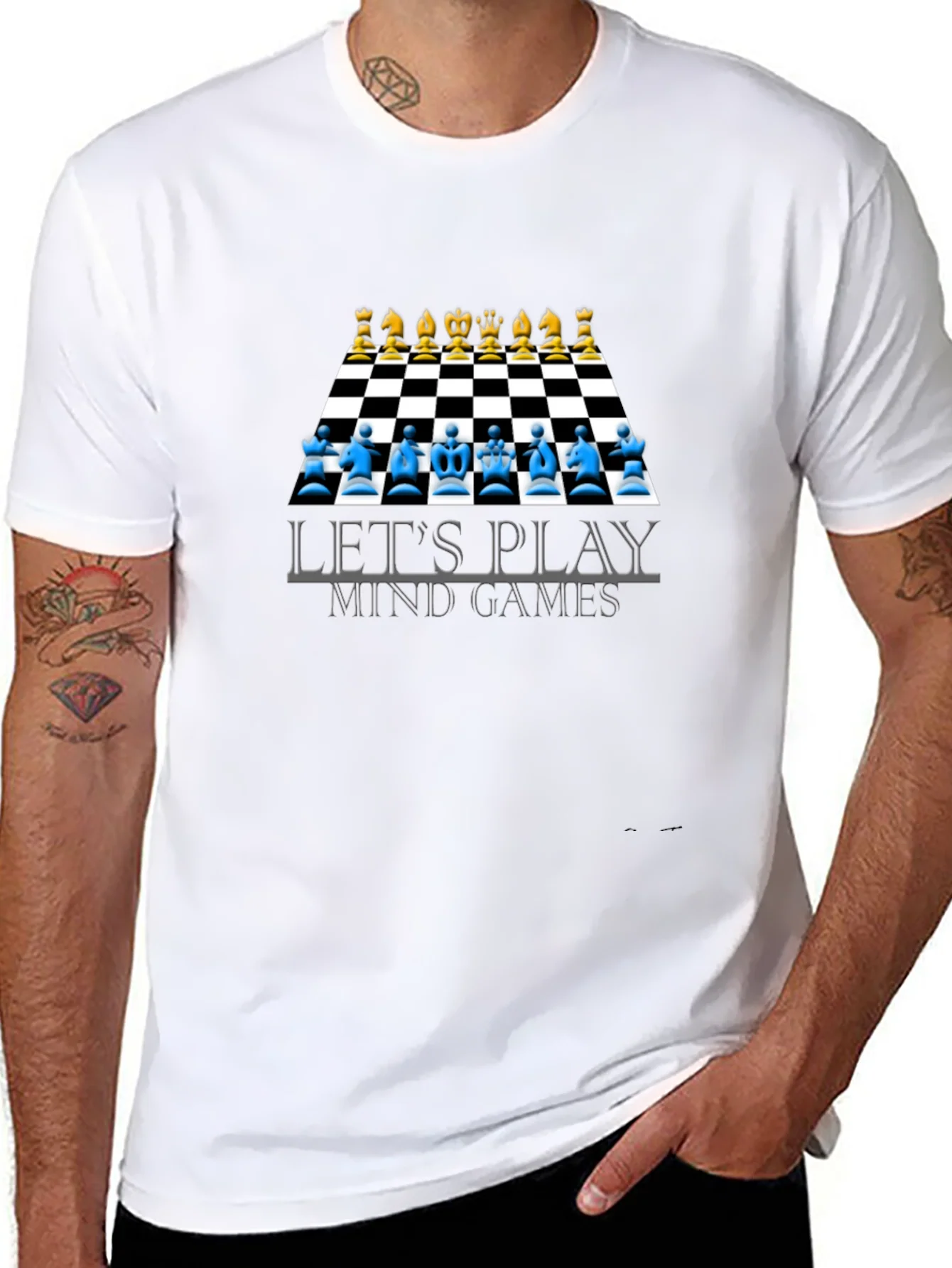 Camiseta Negra Ajedrez Juegos Mentales