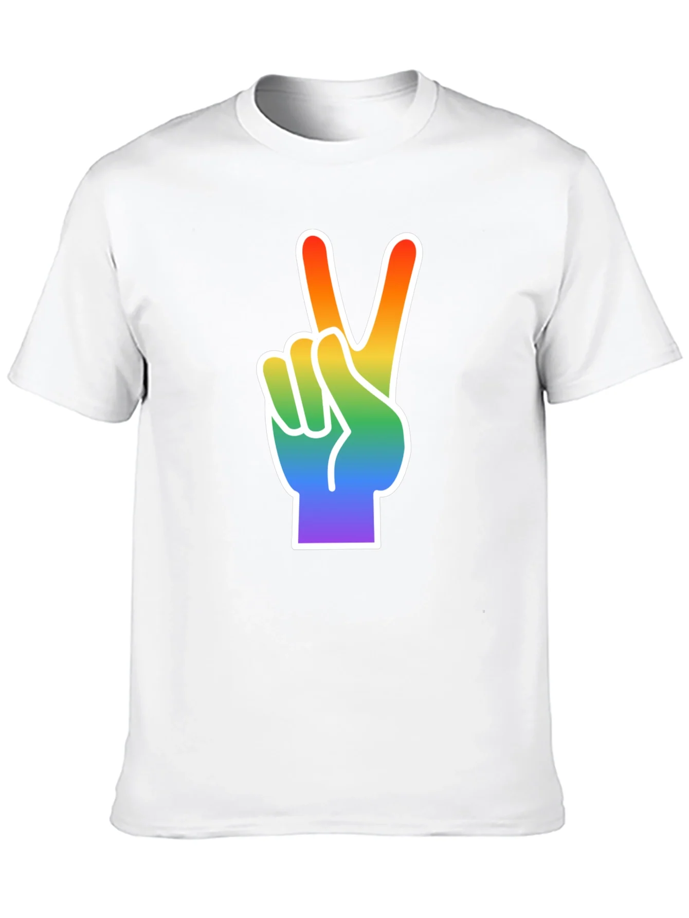 Rebbecca Rainbow Peace Sign Graphic Tee - Black