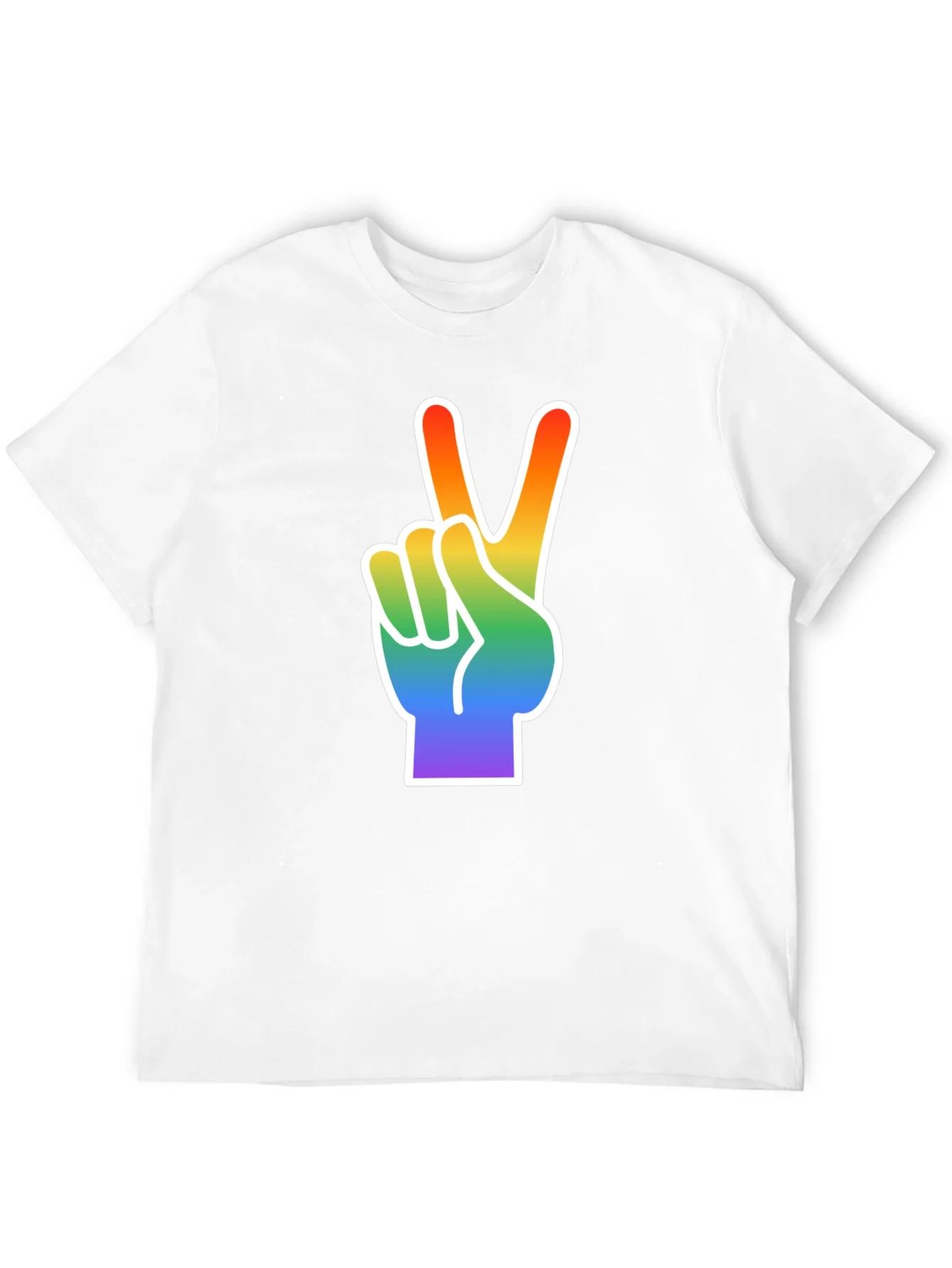 Rebbecca Rainbow Peace Sign Graphic Tee - Black